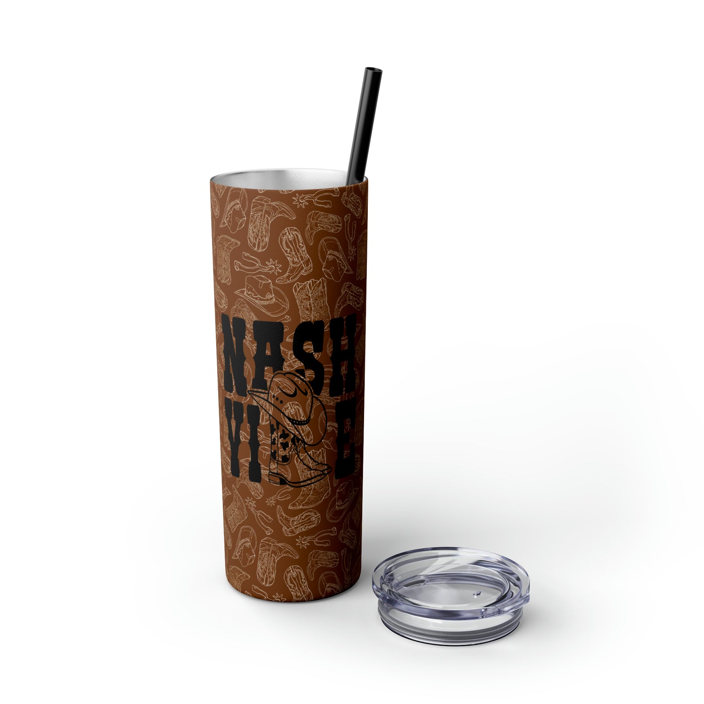 Kick Up the Boots Nashville Themed Skinny Tumbler with Straw, 20oz