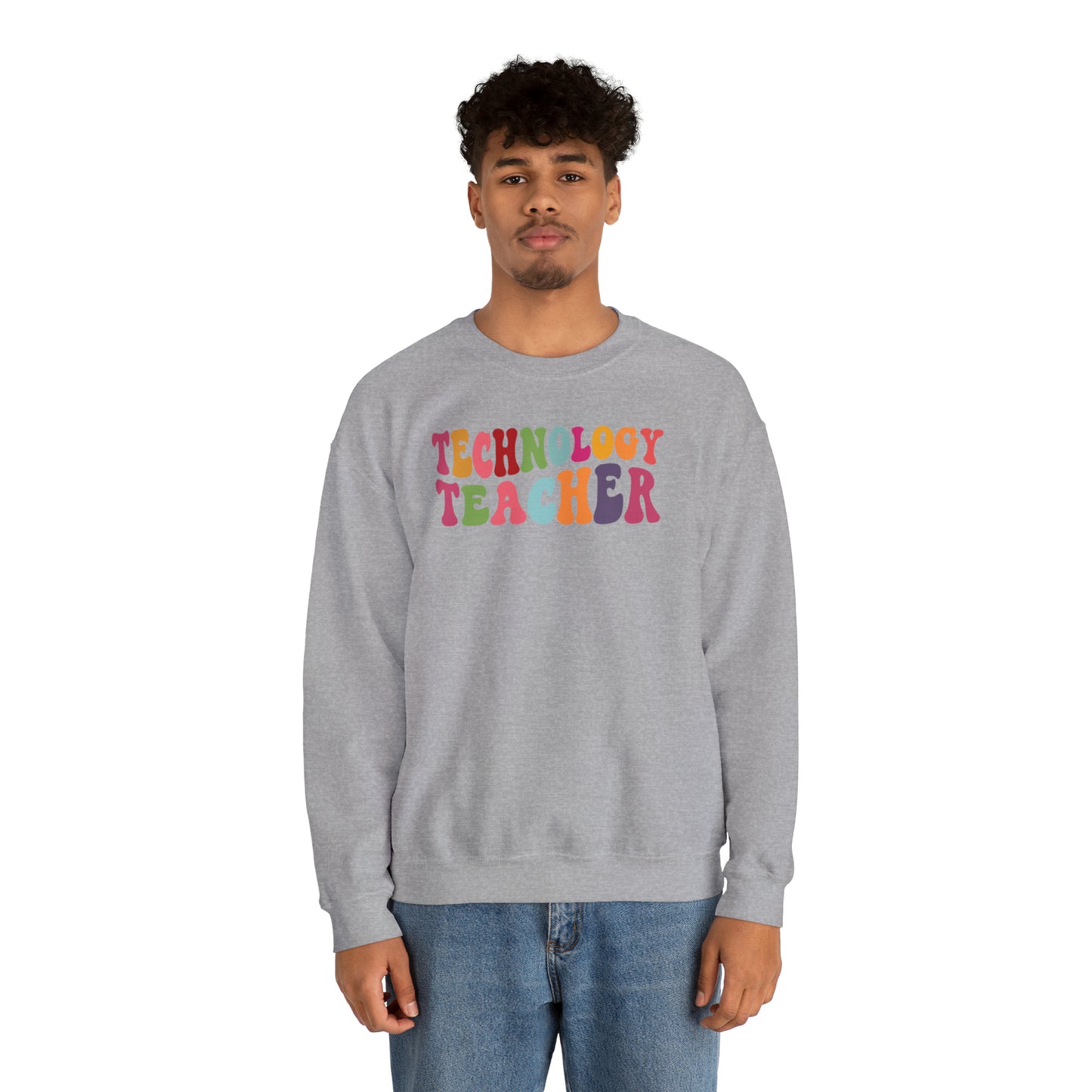 Multi-Colored Technology Teacher Lined Heavyweight Crewneck Sweatshirt