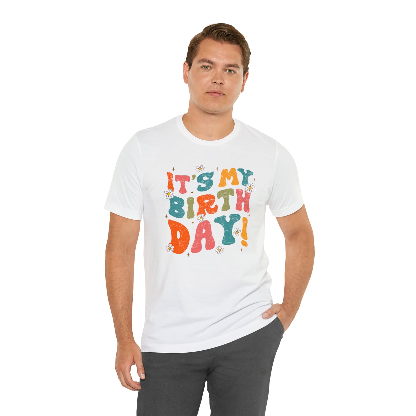 Distressed It's My Birthday Colorful Daisy T-Shirt