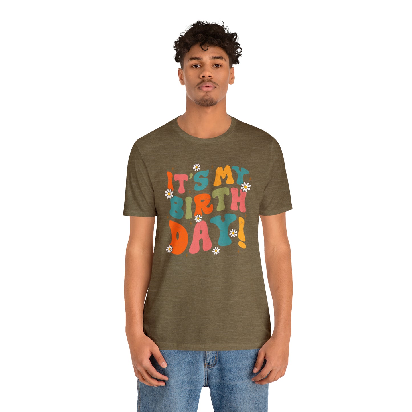 Distressed It's My Birthday Colorful Daisy T-Shirt