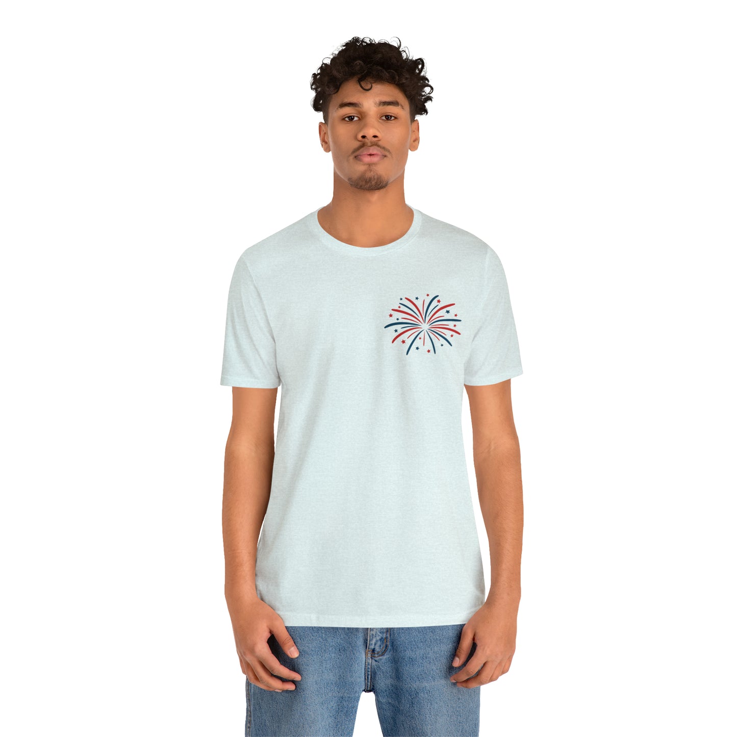"Land of the Free Because of the Brave" Unisex Jersey Short Sleeve Tee (Front and Back Design)