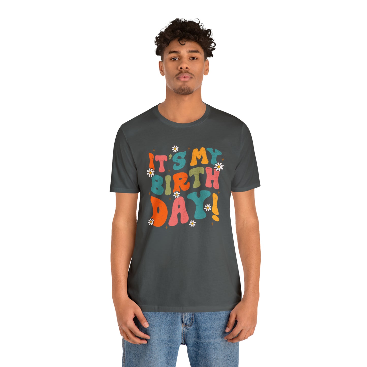 Distressed It's My Birthday Colorful Daisy T-Shirt
