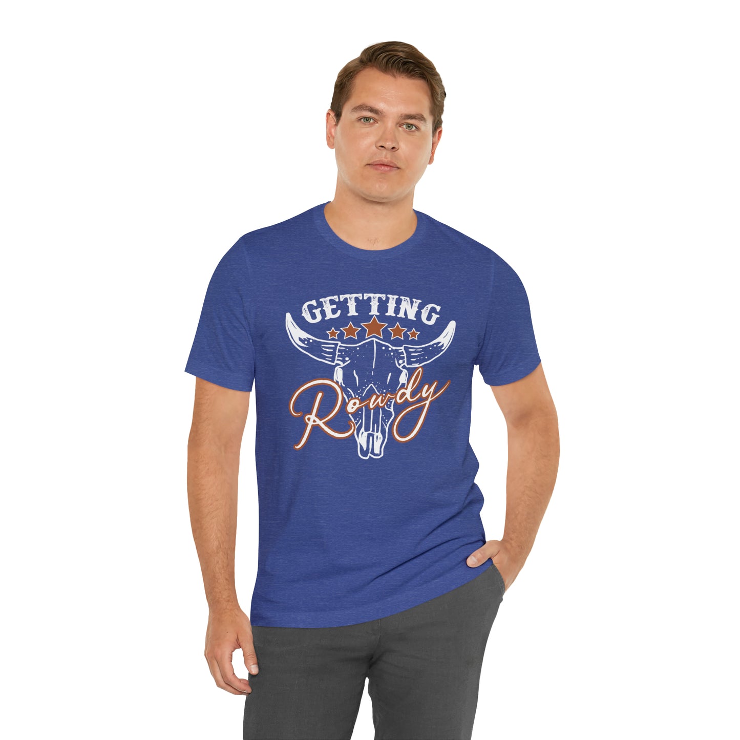 Vintage Getting Rowdy Party/ Bridesmaid/ Groomsman T-Shirt - White Ink