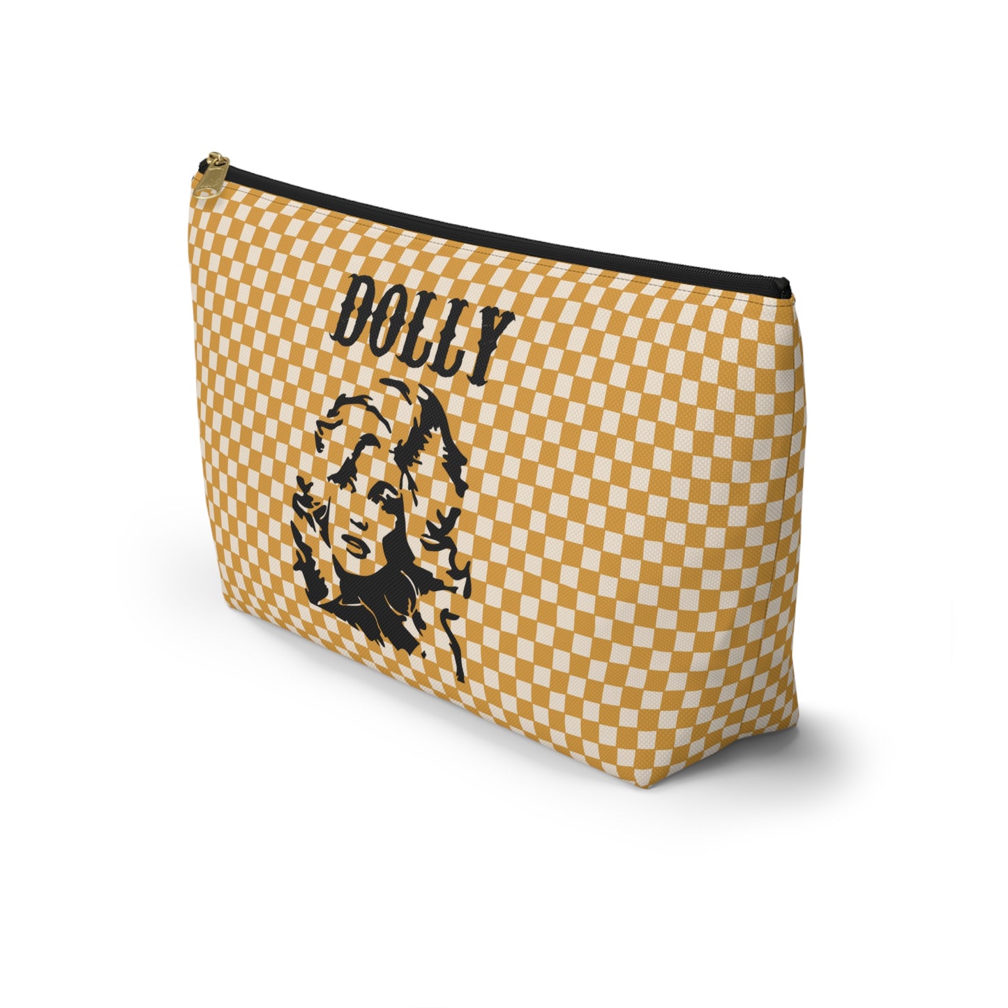 Dolly Portrait Checkerboard Accessory Pouch w T-bottom