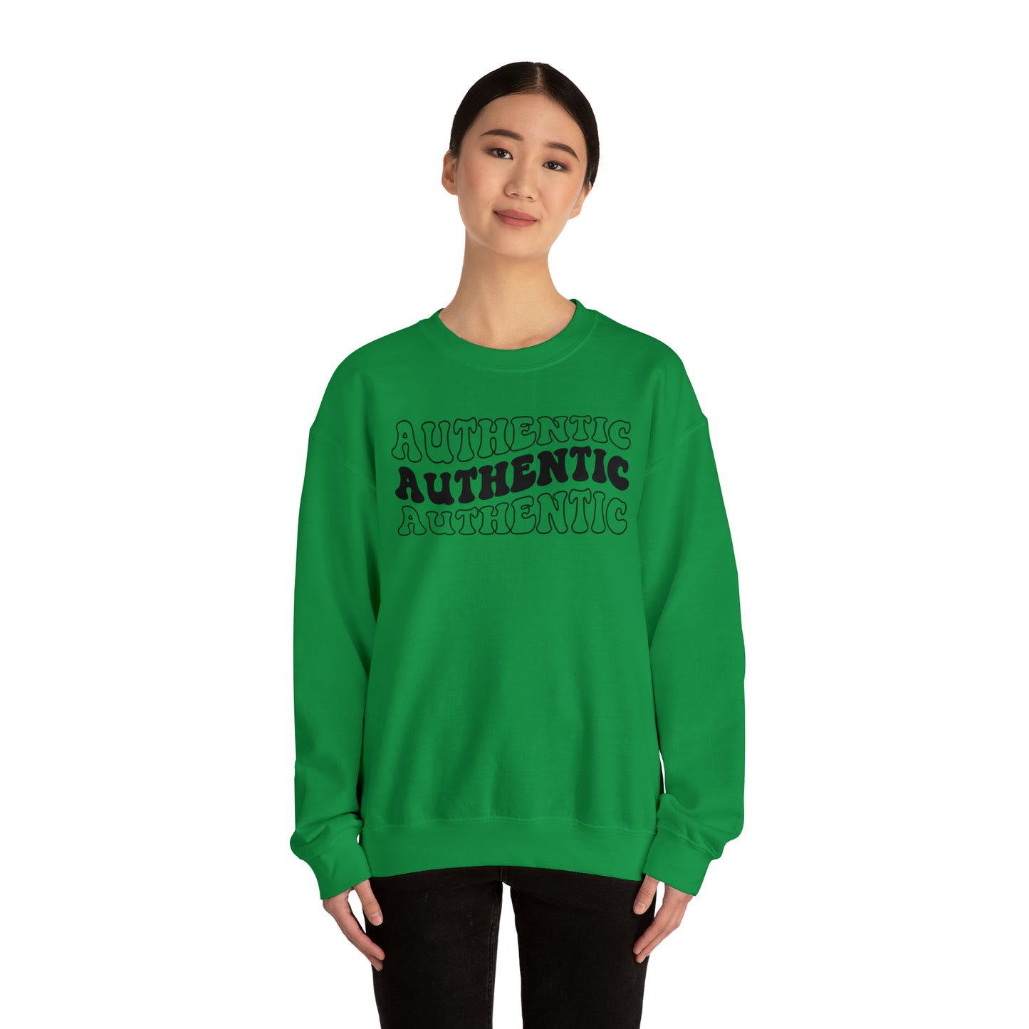 "Authentic" Black Logo Unisex Heavy Blend™ Crewneck Sweatshirt