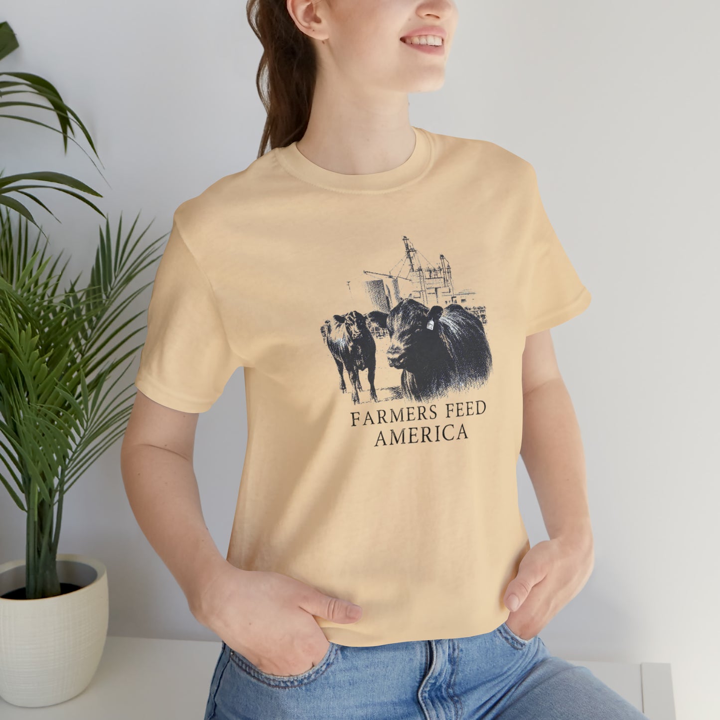 "Farmers Feed America" Unisex Jersey Short Sleeve Tee