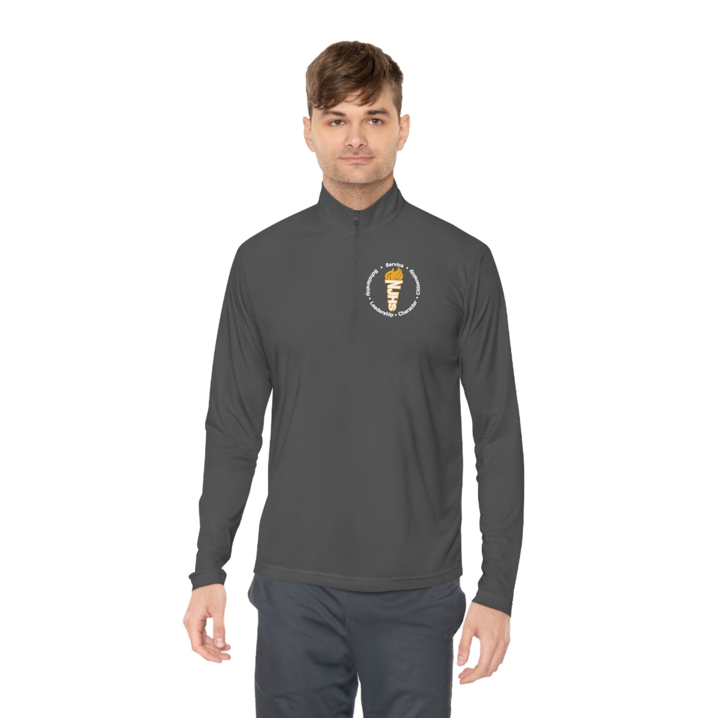 Freeburg Middle School NJHS Character Circular Torch Unisex Quarter-Zip Pullover