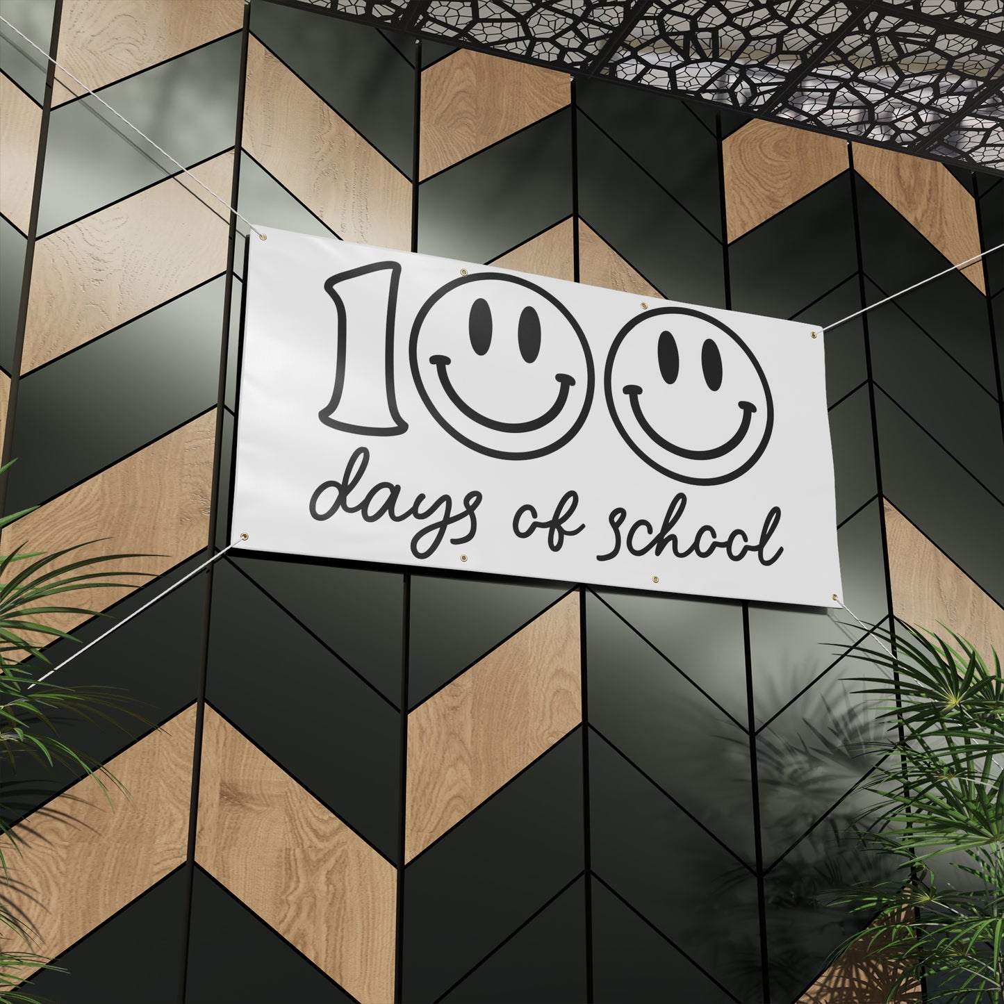 Be Creative 100 Days of School School Matte Banner - White