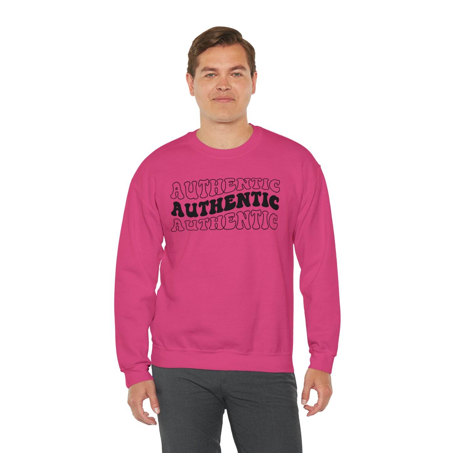 "Authentic" Black Logo Unisex Heavy Blend™ Crewneck Sweatshirt