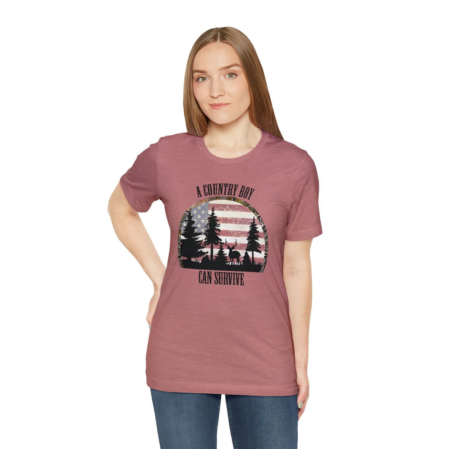 "A Country Boy Can Survive" Unisex Jersey Short Sleeve Tee