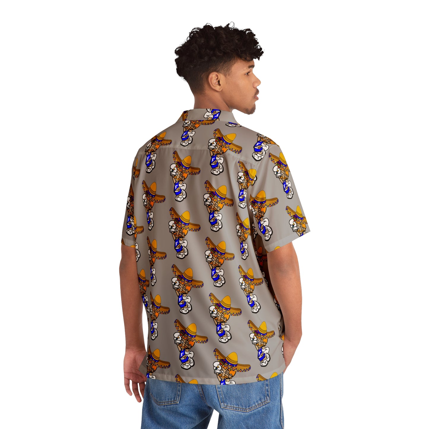Freeburg Sombrero Midget Men's Hawaiian Shirt - Gray