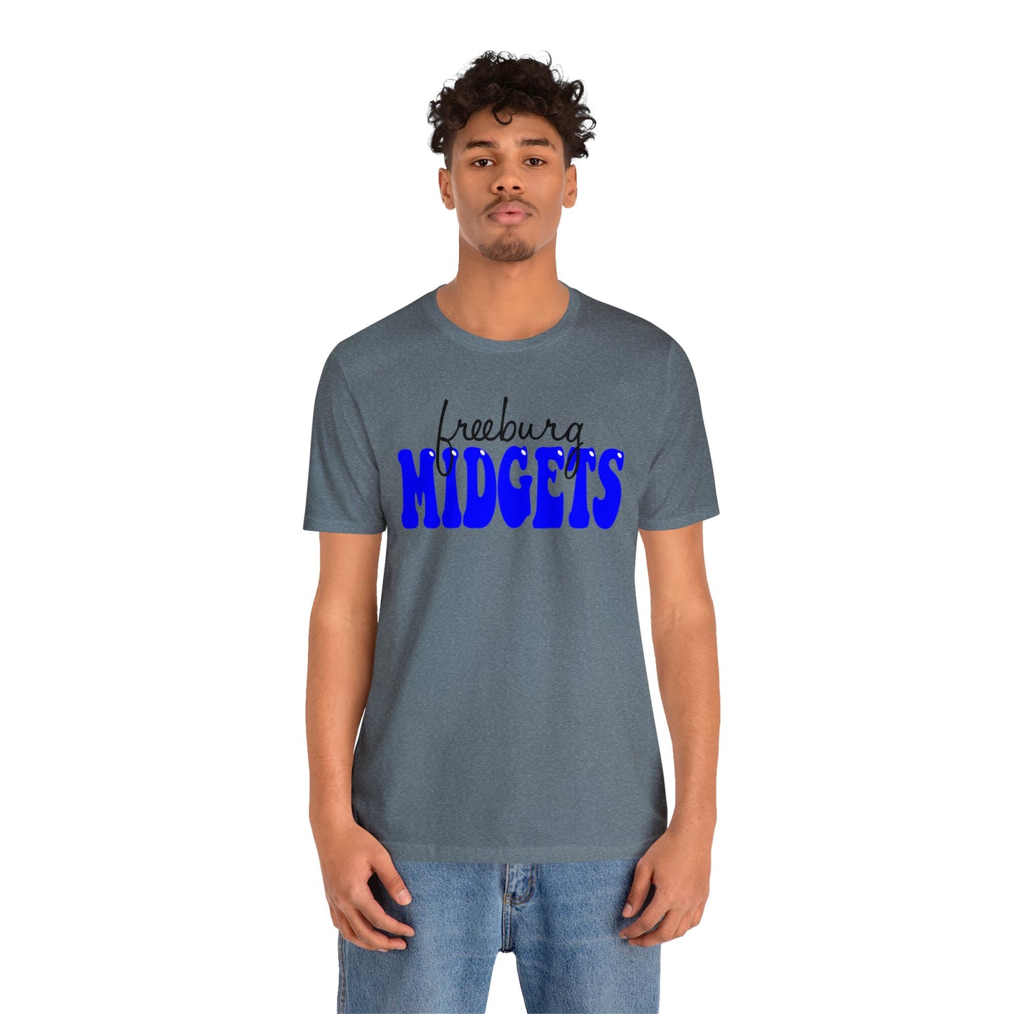 Freeburg Midgets Cursive Bubble Logo Bella Jersey Short Sleeve Tee (Unisex)