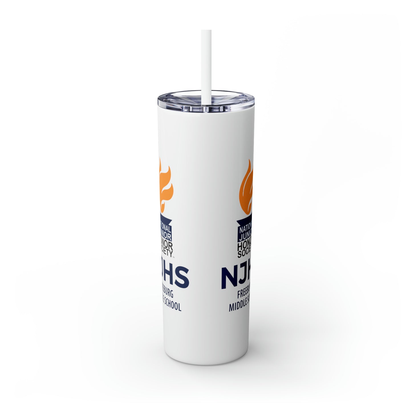 Freeburg Middle School National Junior Honor Society NJHS Yellow Torch Skinny Tumbler with Straw, 20oz