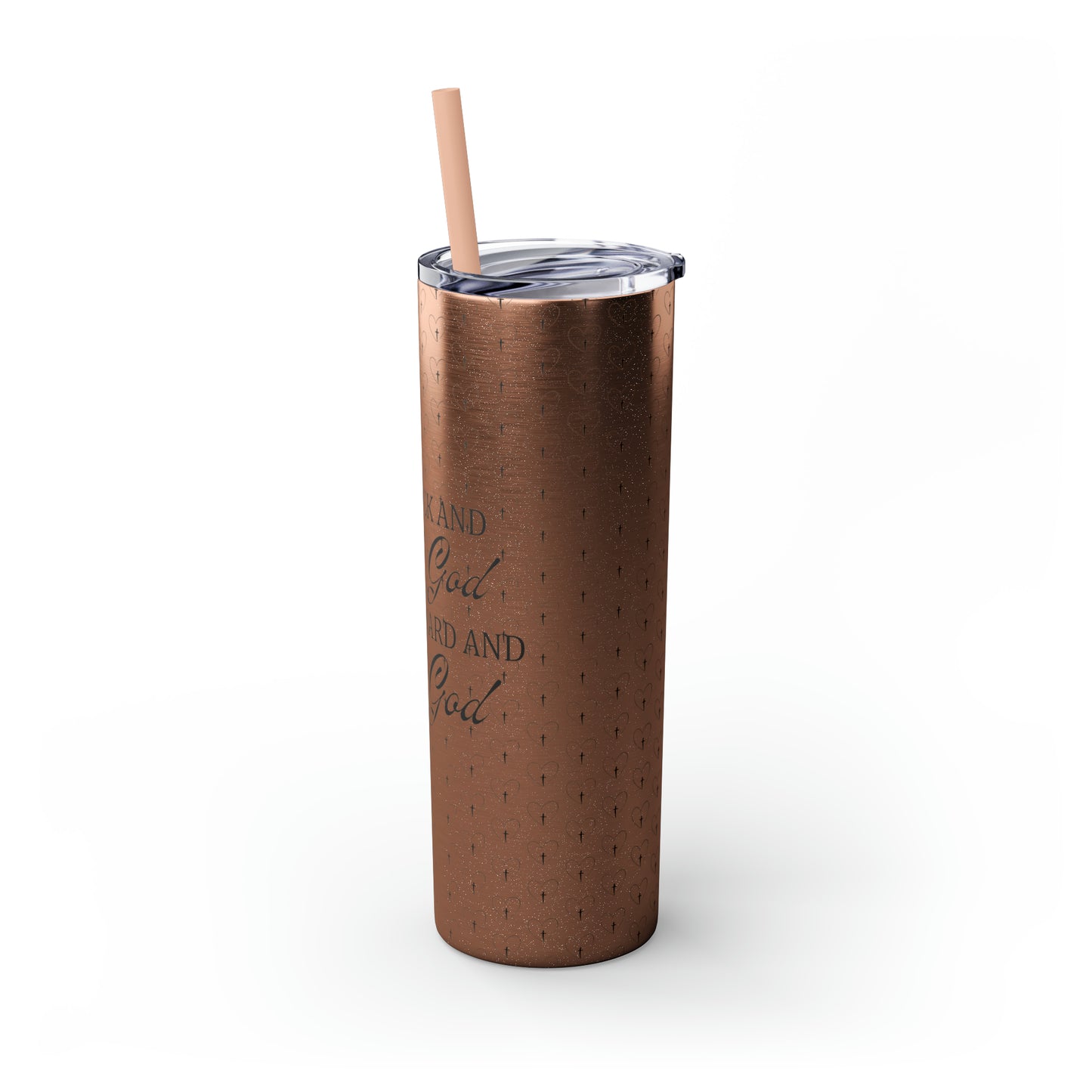 Look Back and Thank God Look Forward and Trust God Christian Skinny Tumbler with Straw, 20oz