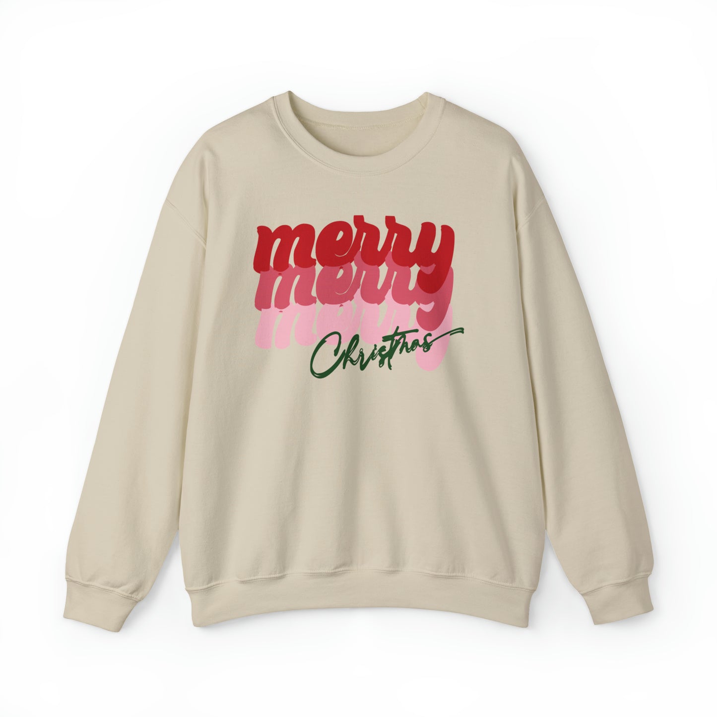 Merry Merry Merry Christmas Unisex Heavy Blend™ Crewneck Sweatshirt