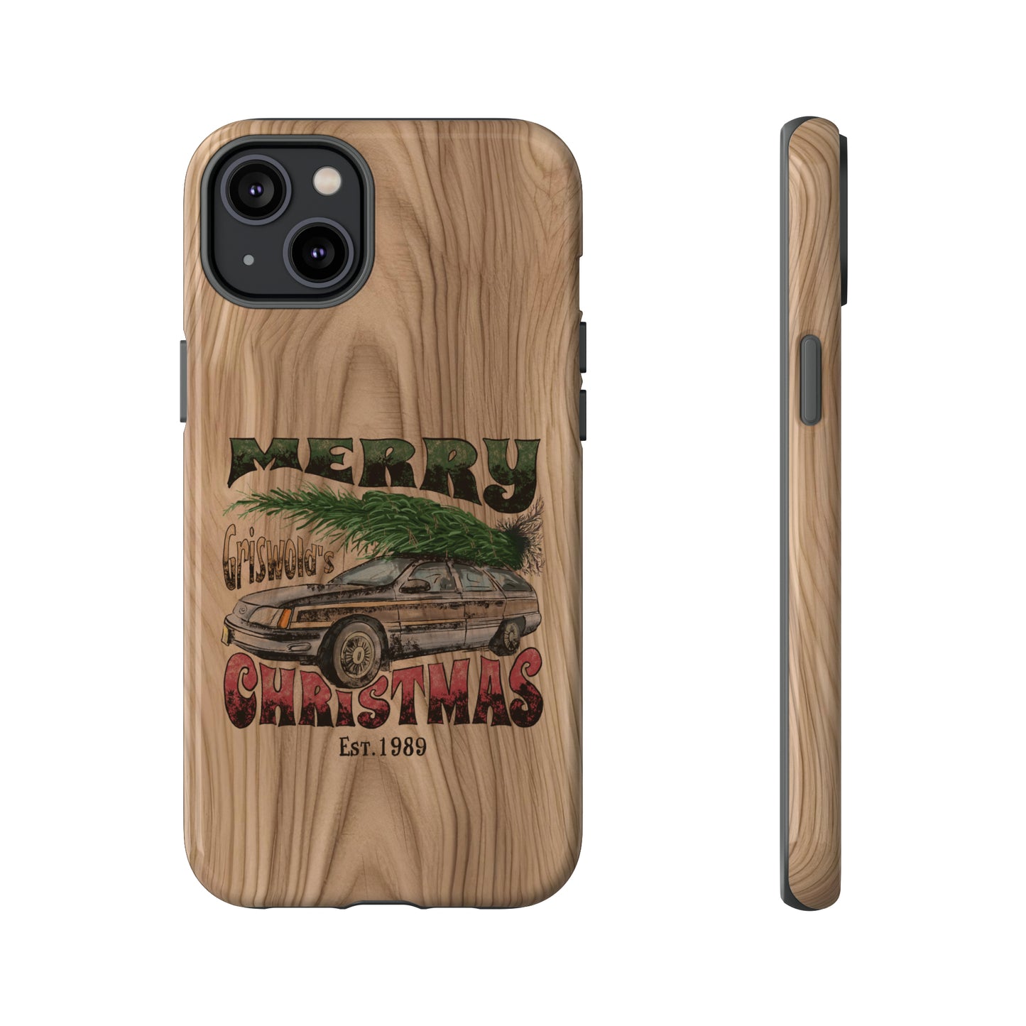 Distressed Merry Griswold's Christmas Tree Station Wagon Holiday Apple iPhone Tough Cases