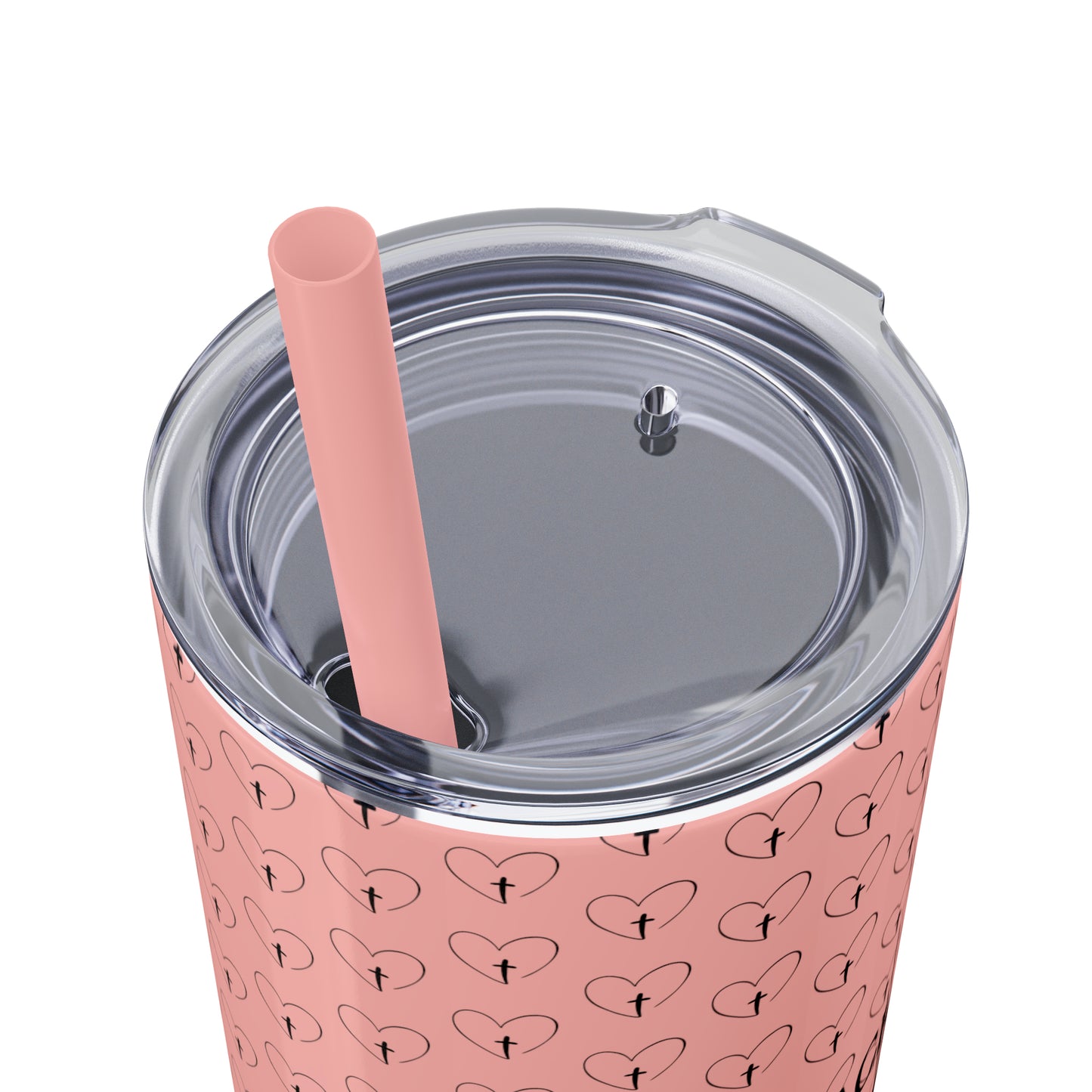 Look Back and Thank God Look Forward and Trust God Christian Skinny Tumbler with Straw, 20oz