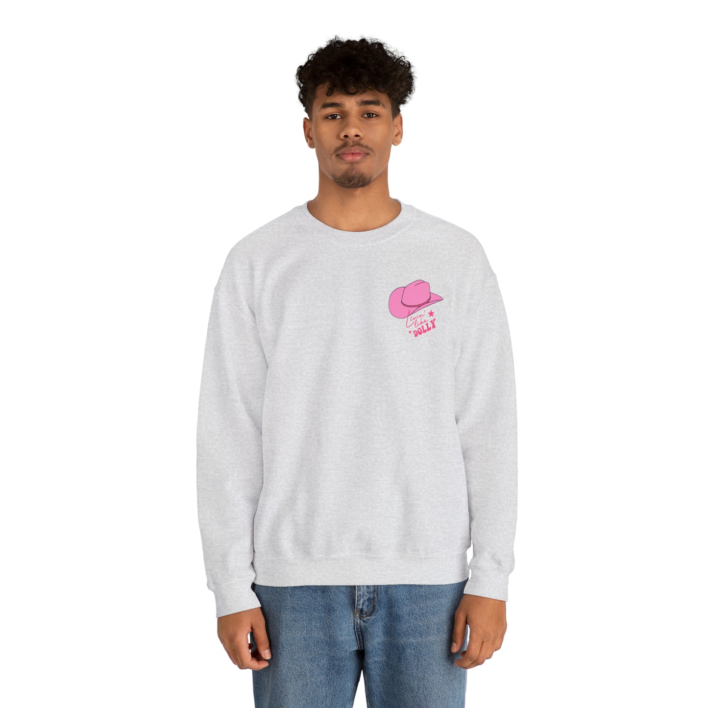 "Living Like Dolly/ What Would Dolly do?" (Front & Back Design) - Unisex Heavy Blend™ Crewneck Sweatshirt