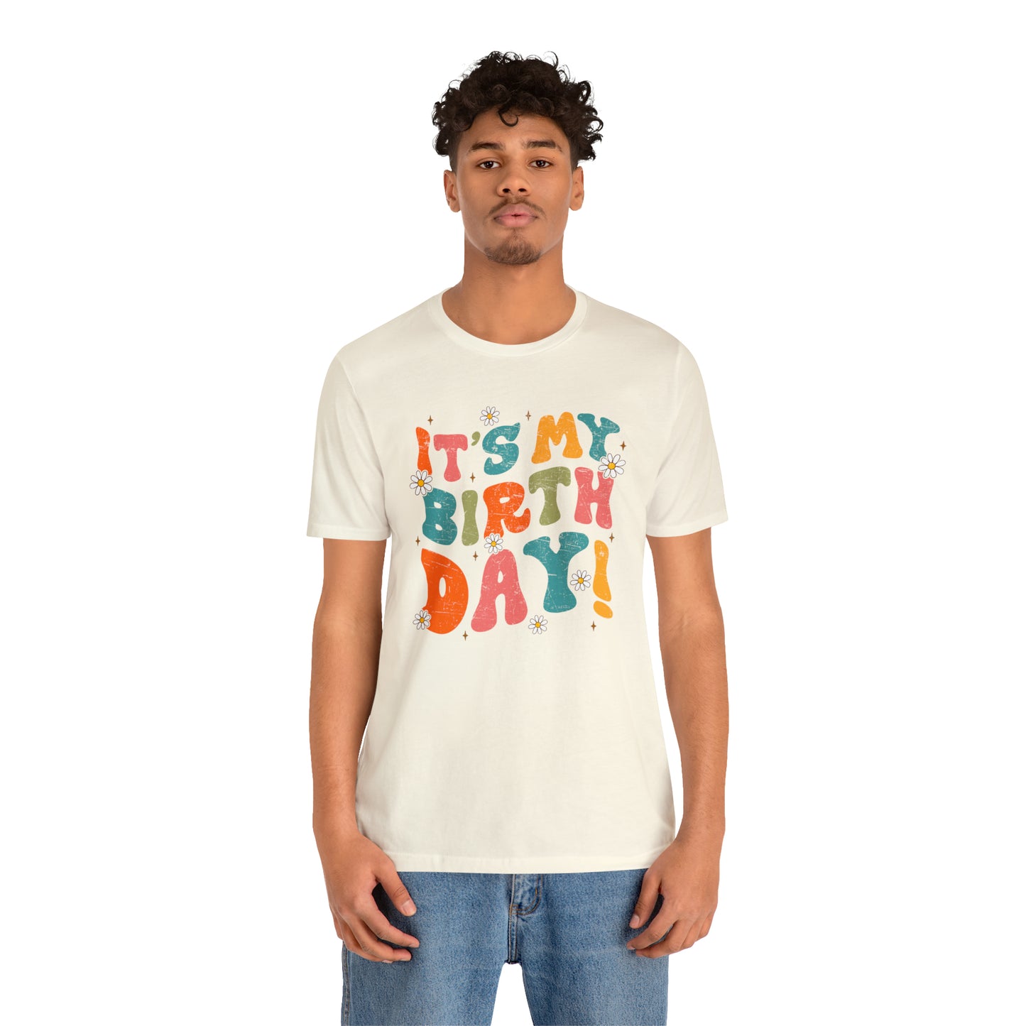 Distressed It's My Birthday Colorful Daisy T-Shirt