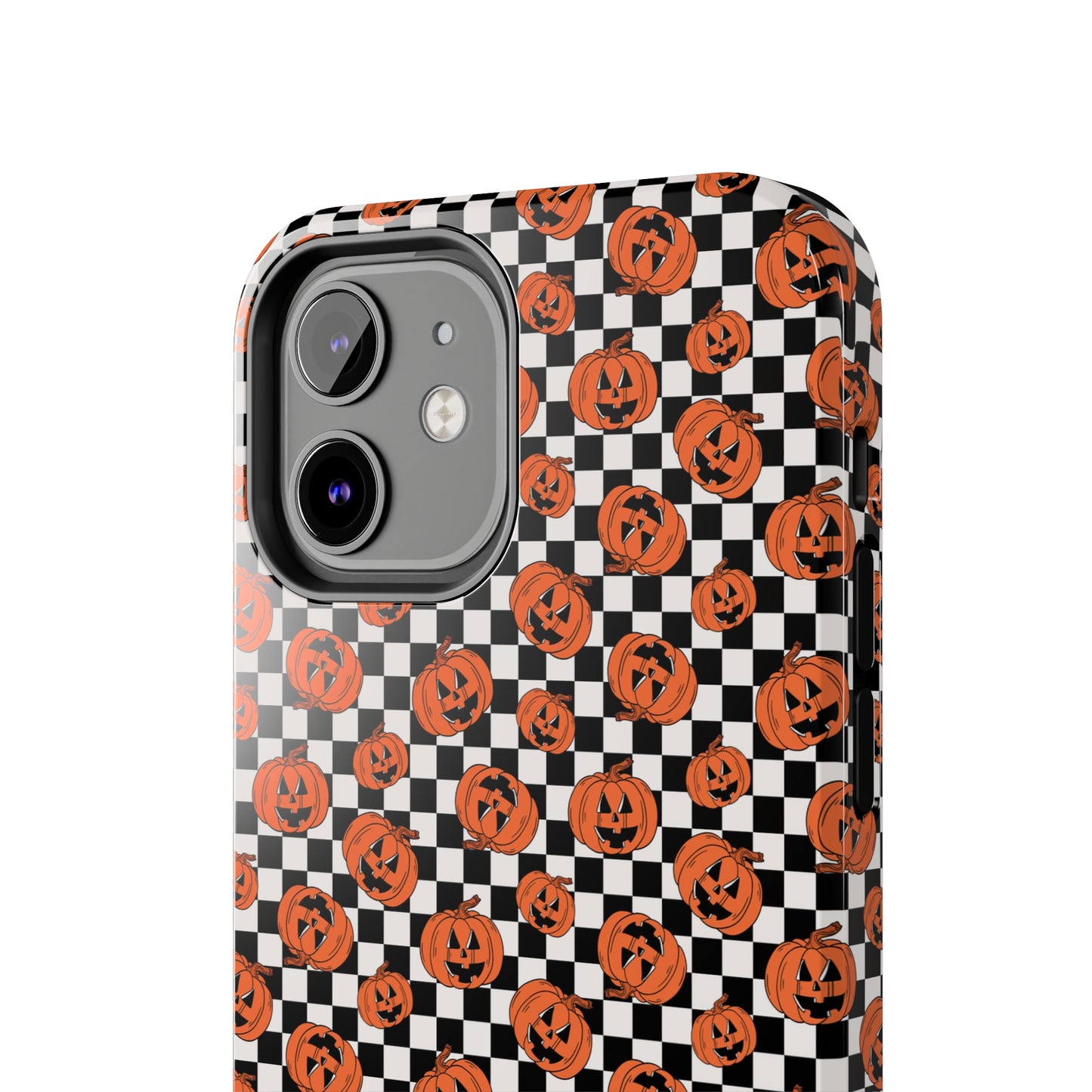 Pumpkin / Jack-O-Lantern Checkerboard Halloween/ Fall Patterned Tough Phone Cases