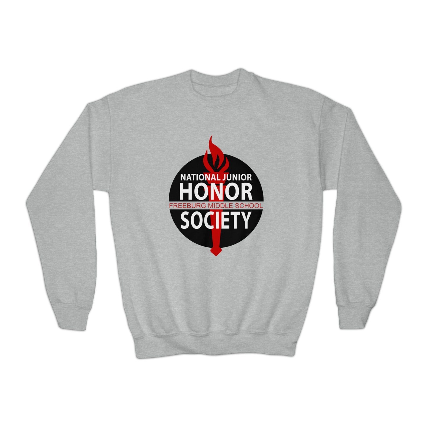 YOUTH - National Junior Honor Society Red and Black Design Youth Crewneck Sweatshirt