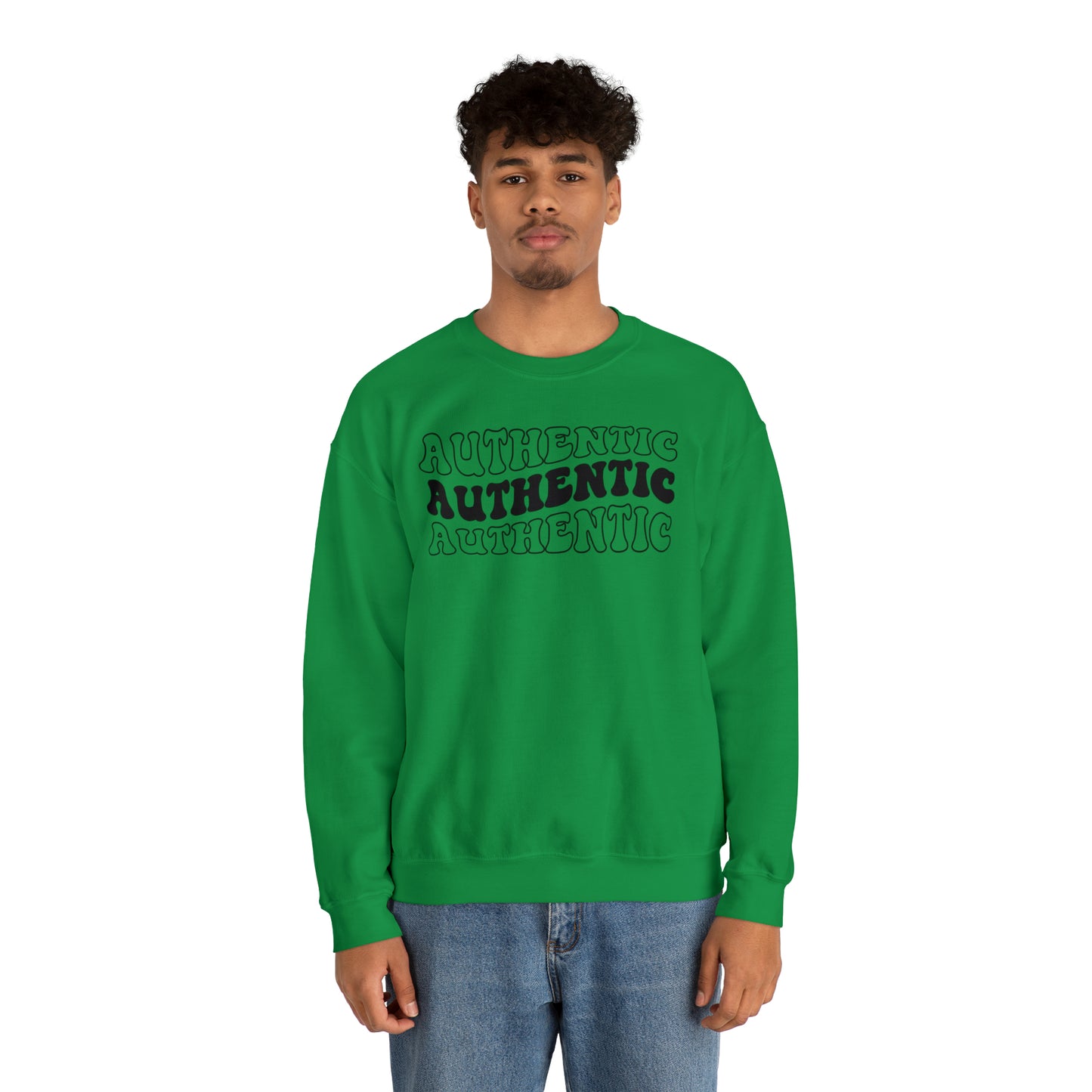 "Authentic" Black Logo Unisex Heavy Blend™ Crewneck Sweatshirt
