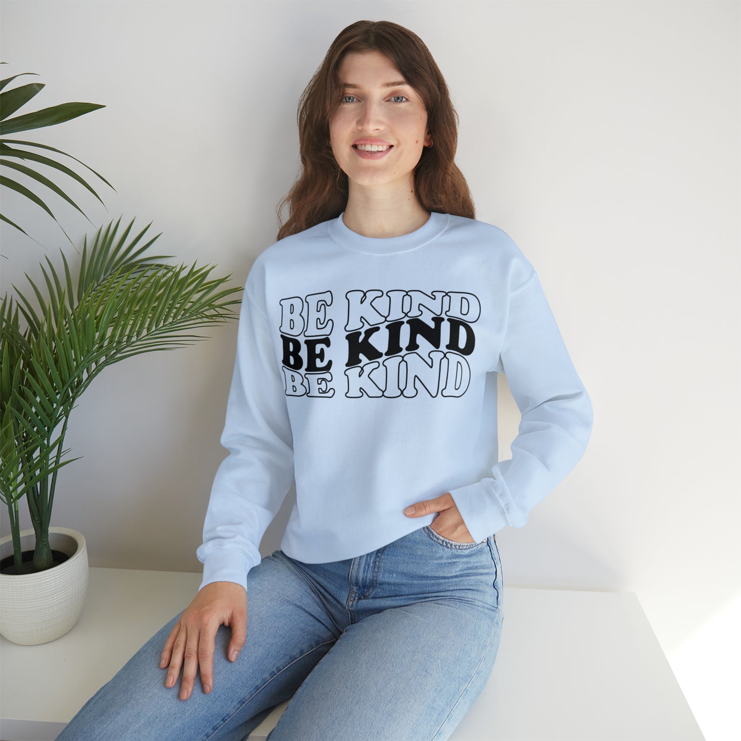 Be Kind Black Logo Unisex Heavy Blend™ Crewneck Sweatshirt