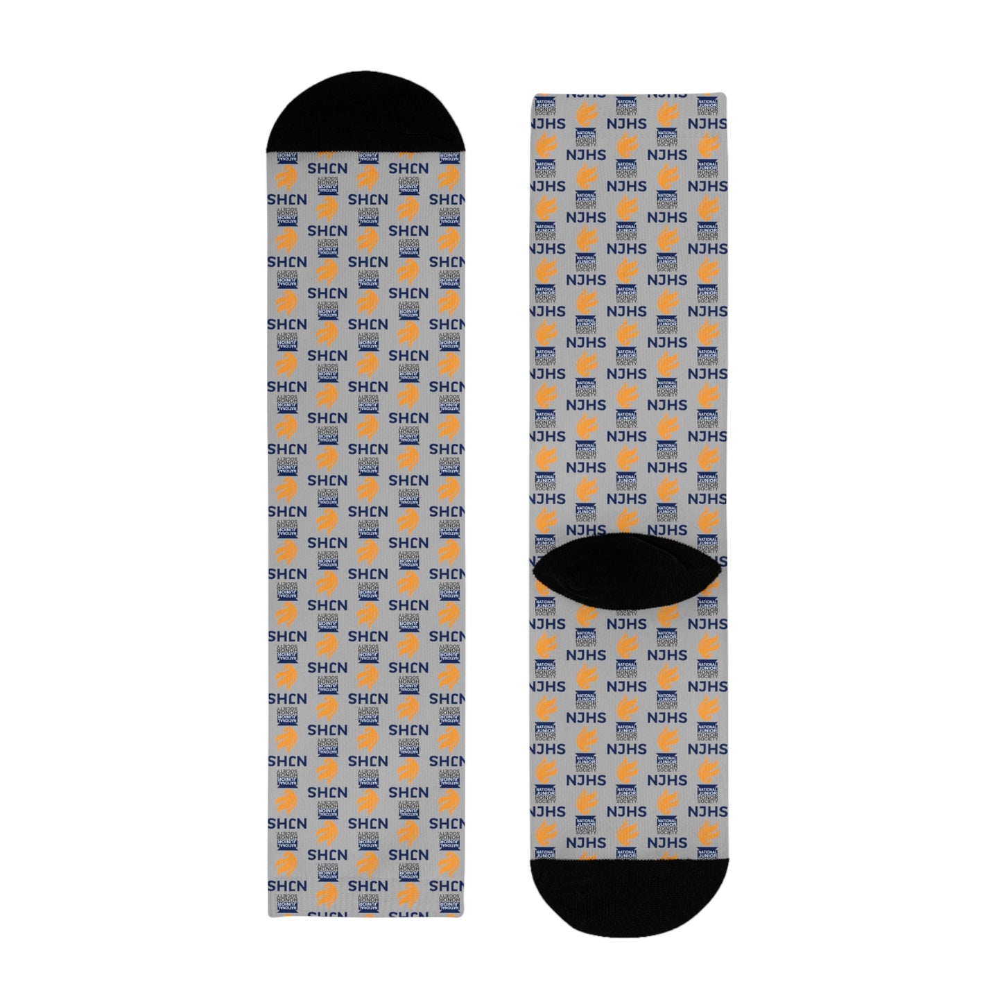NJHS Torch Logo Sublimation Crew Socks (EU) - Gray