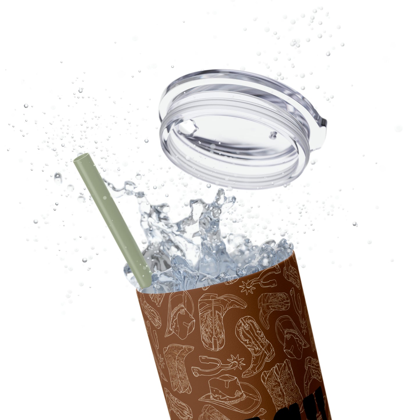 Kick Up the Boots Nashville Themed Skinny Tumbler with Straw, 20oz