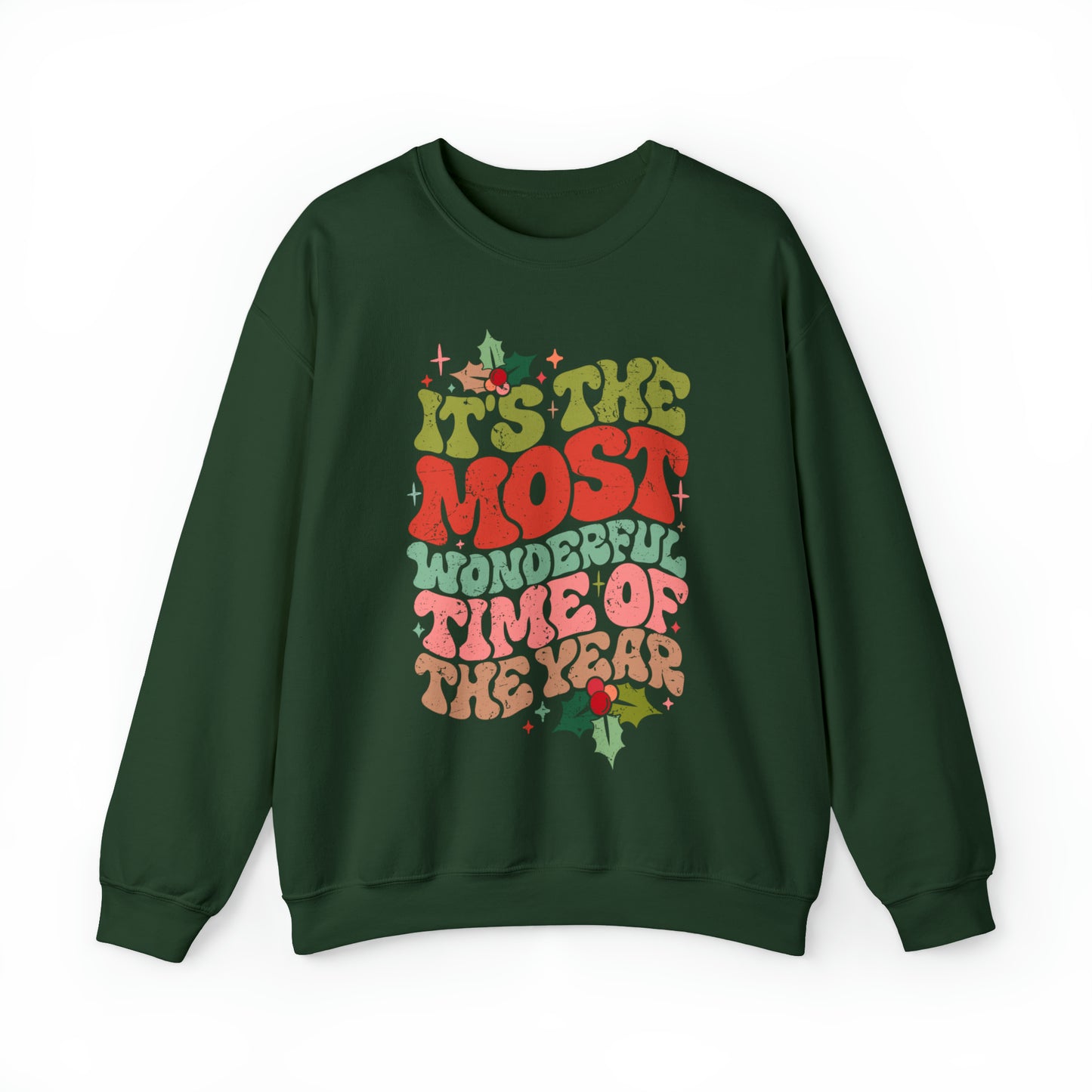 Retro It's the Most Wonderful Time of the Year Unisex Heavy Blend™ Crewneck Sweatshirt