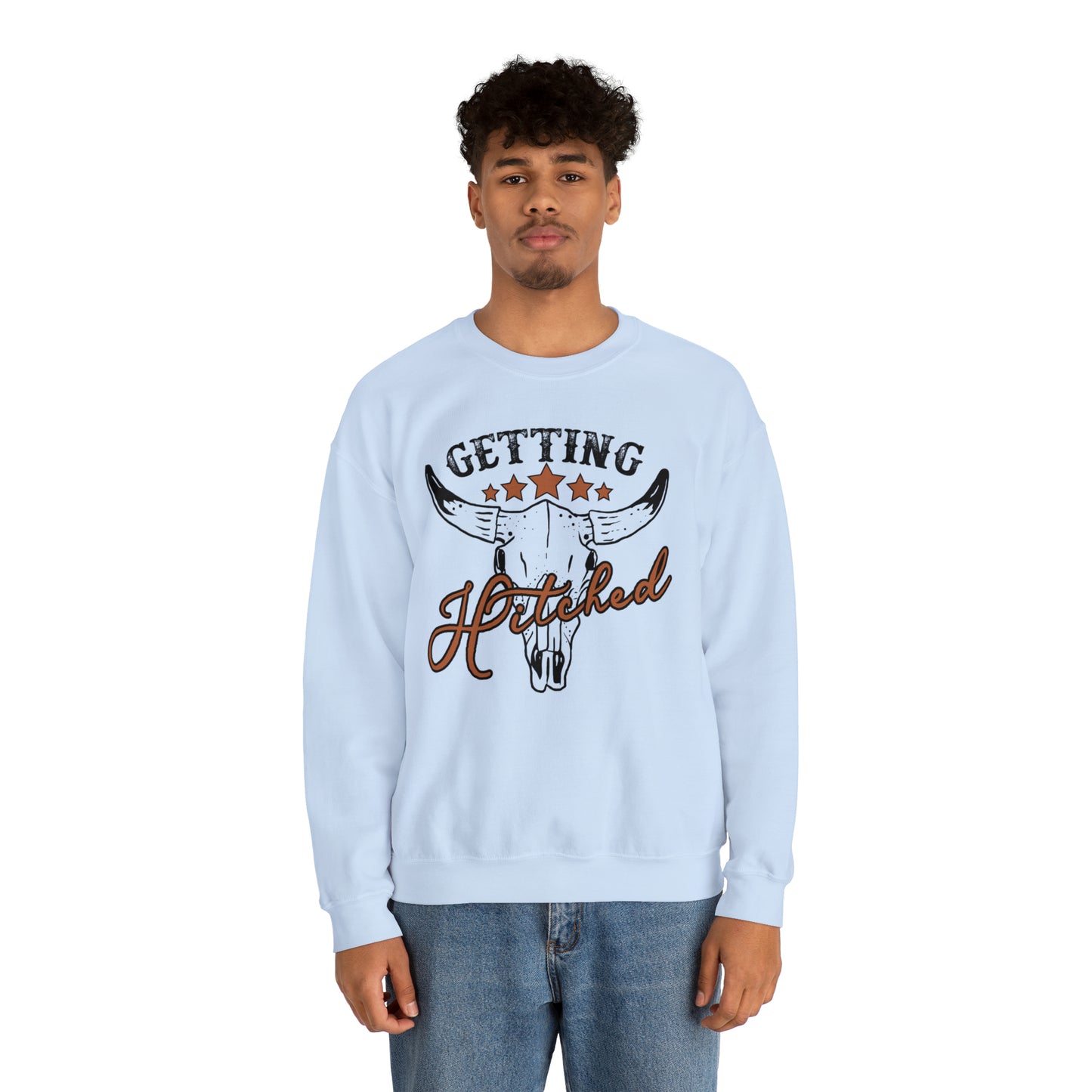 Vintage Getting Hitched Bride Unisex Heavy Blend™ Crewneck Sweatshirt