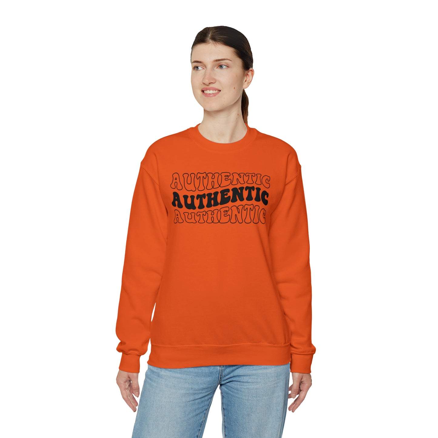 "Authentic" Black Logo Unisex Heavy Blend™ Crewneck Sweatshirt