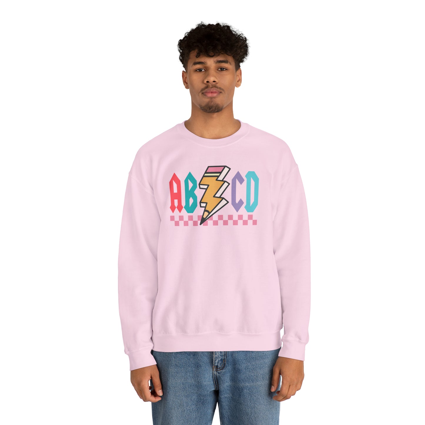 Vintage ABCD Rock and Roll Teacher Heavy Blend™ Crewneck Sweatshirt