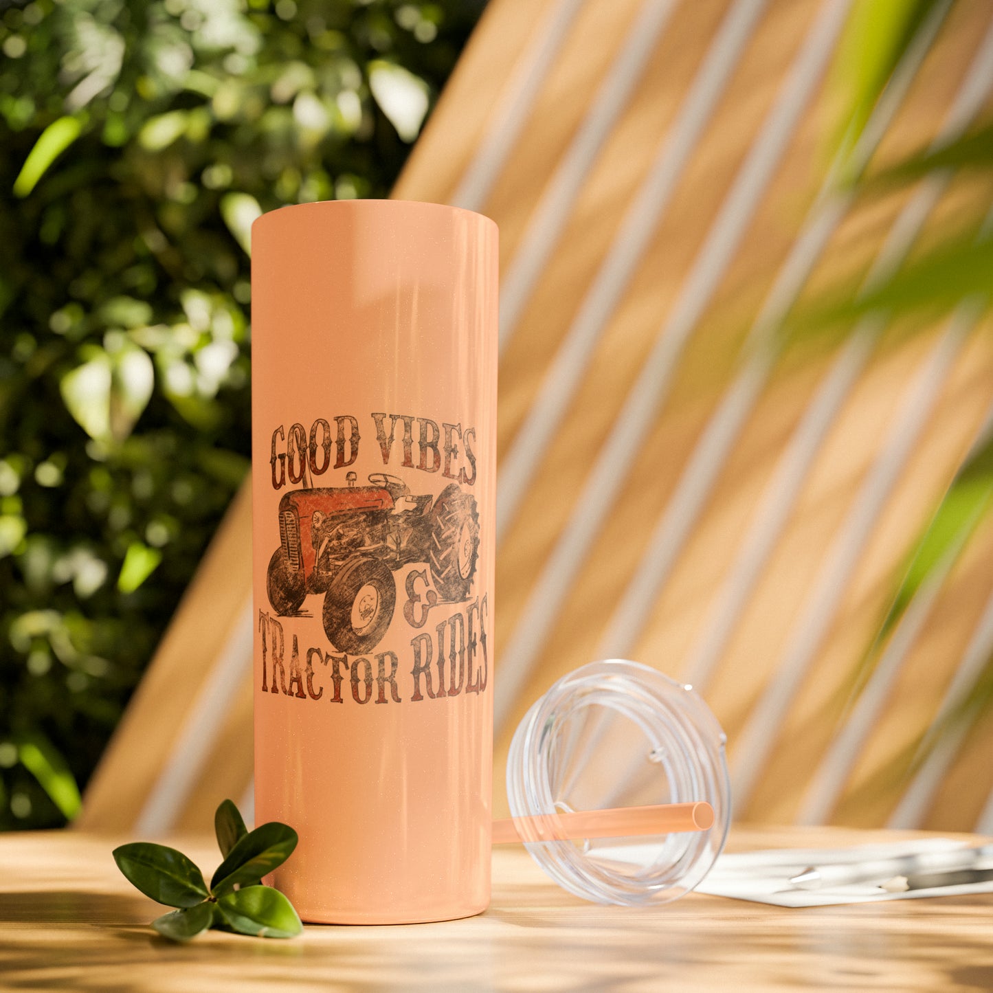 Country Cow Print Skinny Tumbler with Straw, 20oz