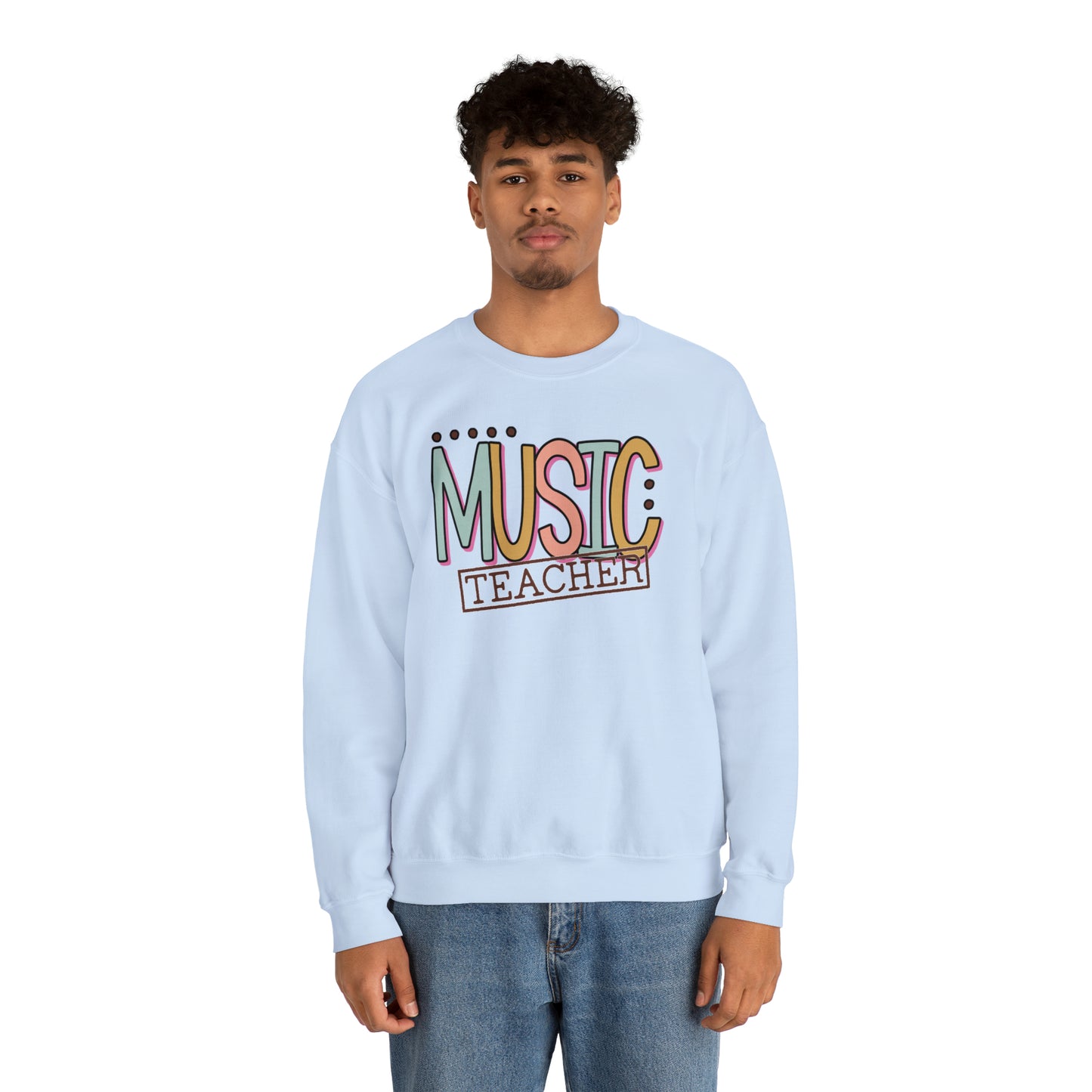 Vintage Multi-Colored Technology Teacher Lined Heavyweight Crewneck Sweatshirt