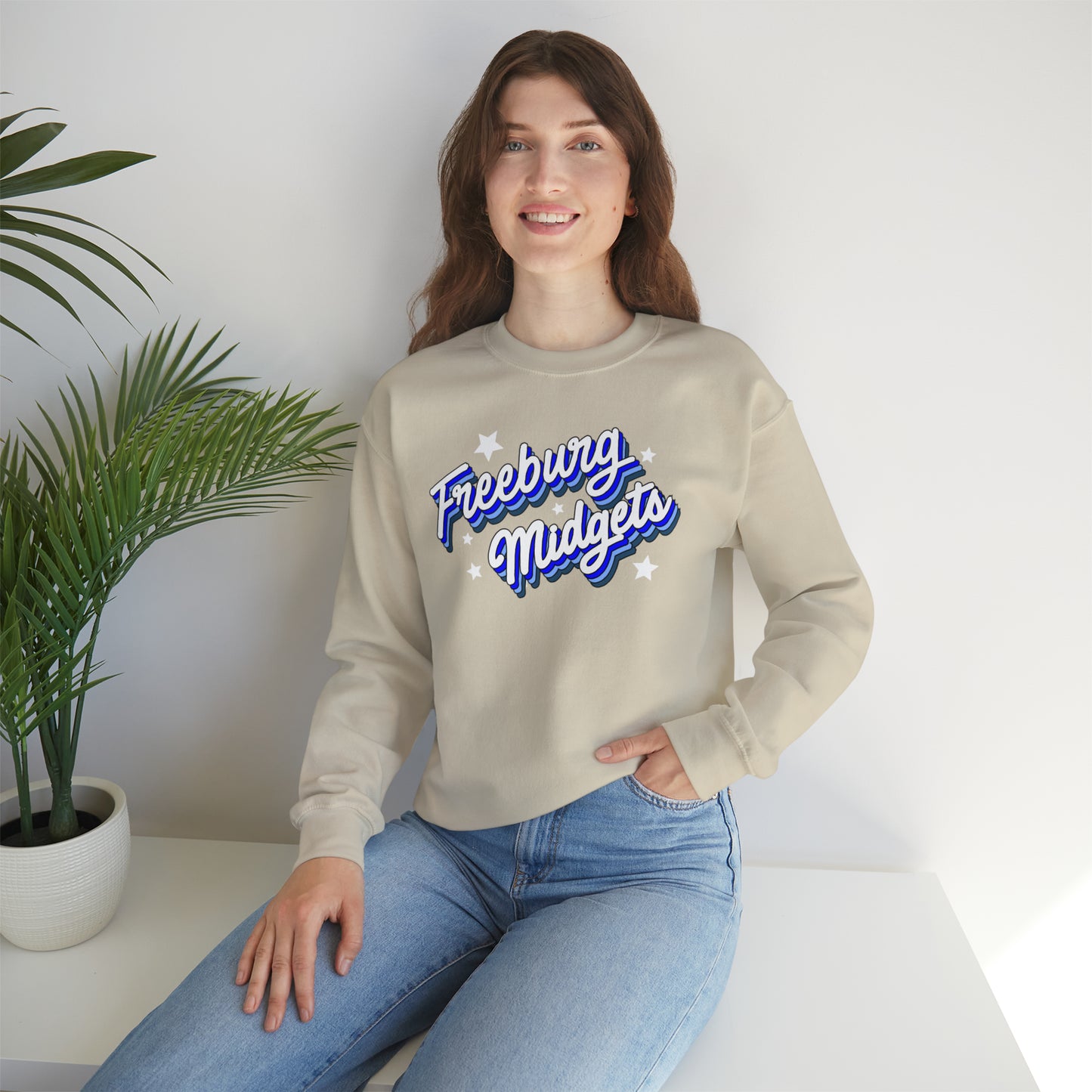 Retro Freeburg Midgets Unisex Heavy Blend™ Crewneck Sweatshirt
