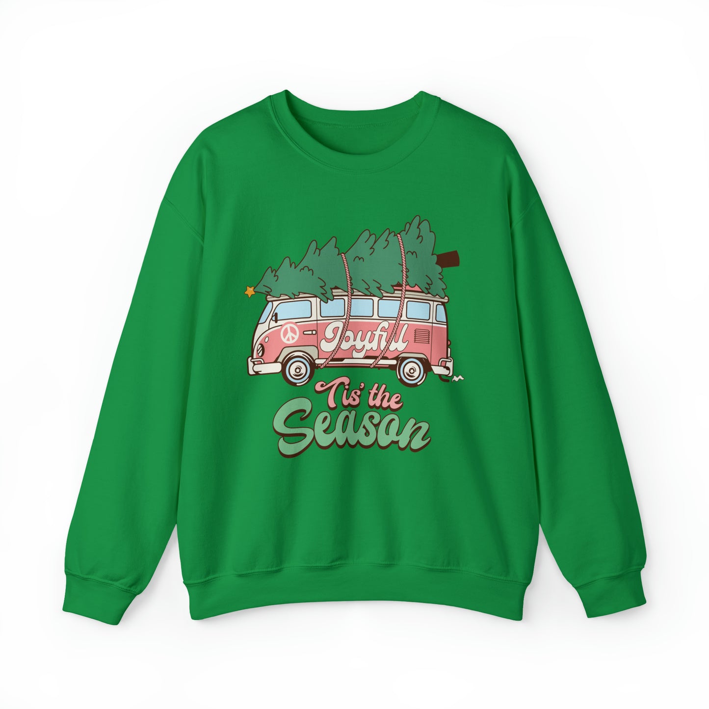 Tis the Season Retro Christmas Van Unisex Heavy Blend™ Crewneck Sweatshirt