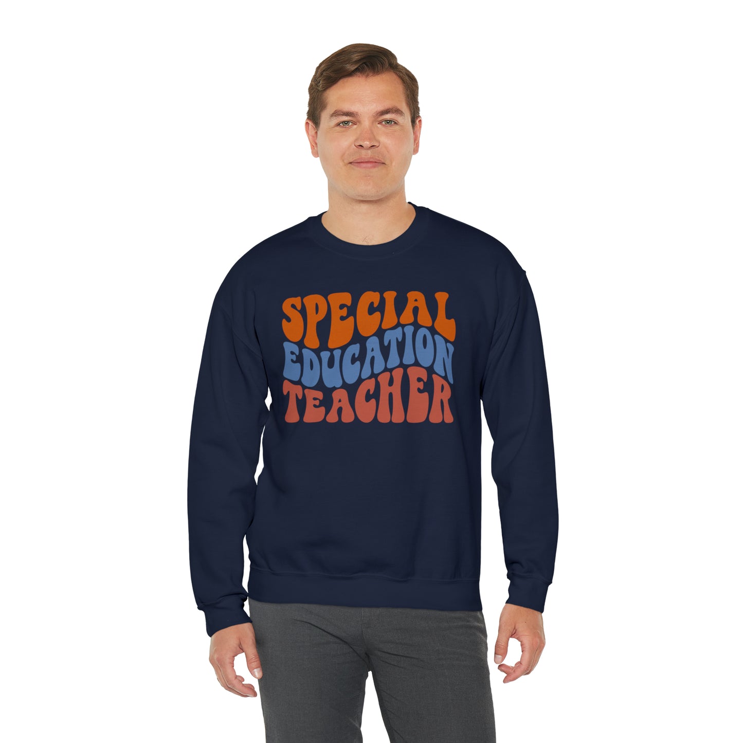 Retro Warm Colored Special Education Teacher Unisex Heavy Blend™ Crewneck Sweatshirt