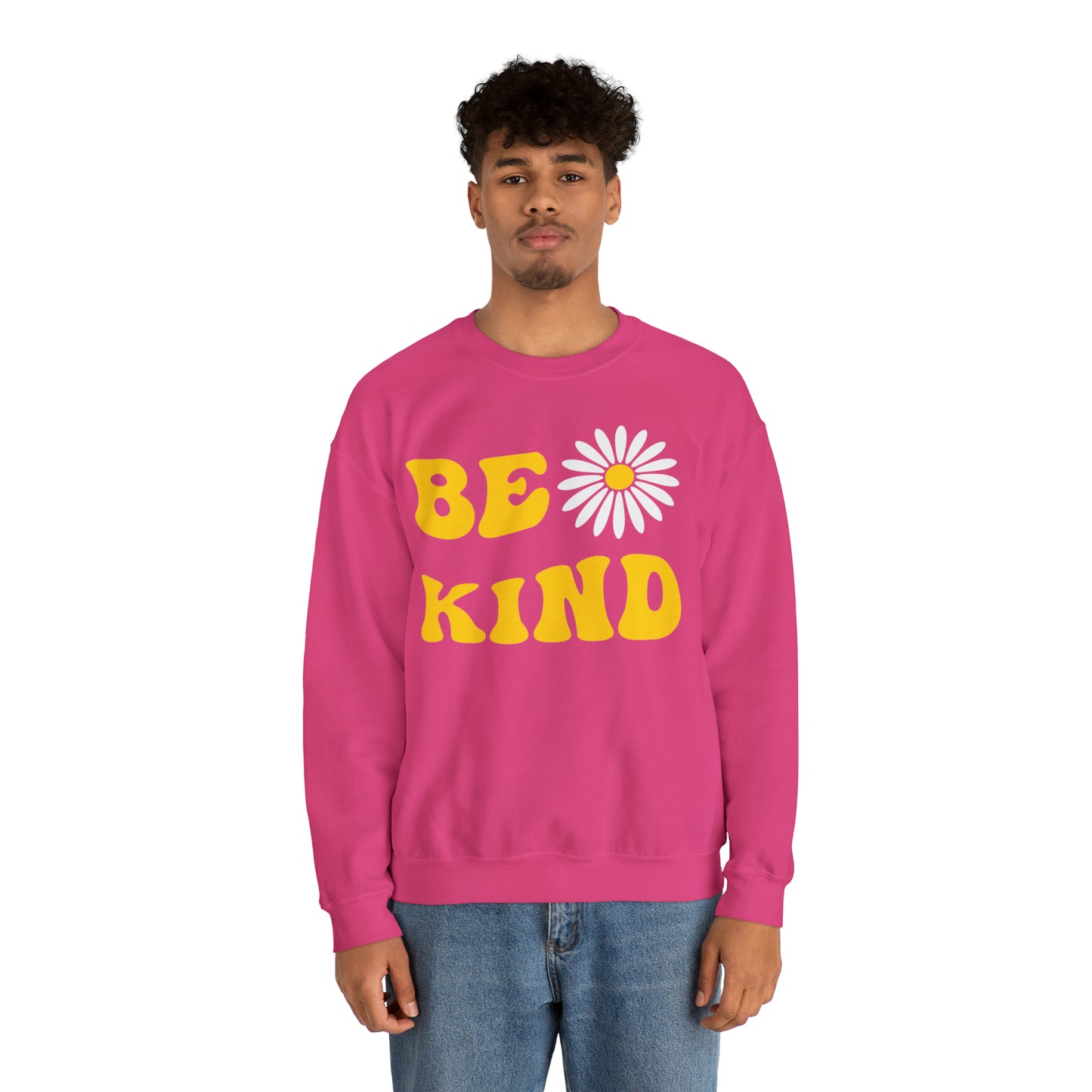 Be Kind Yellow Sunflower Unisex Heavy Blend™ Crewneck Sweatshirt