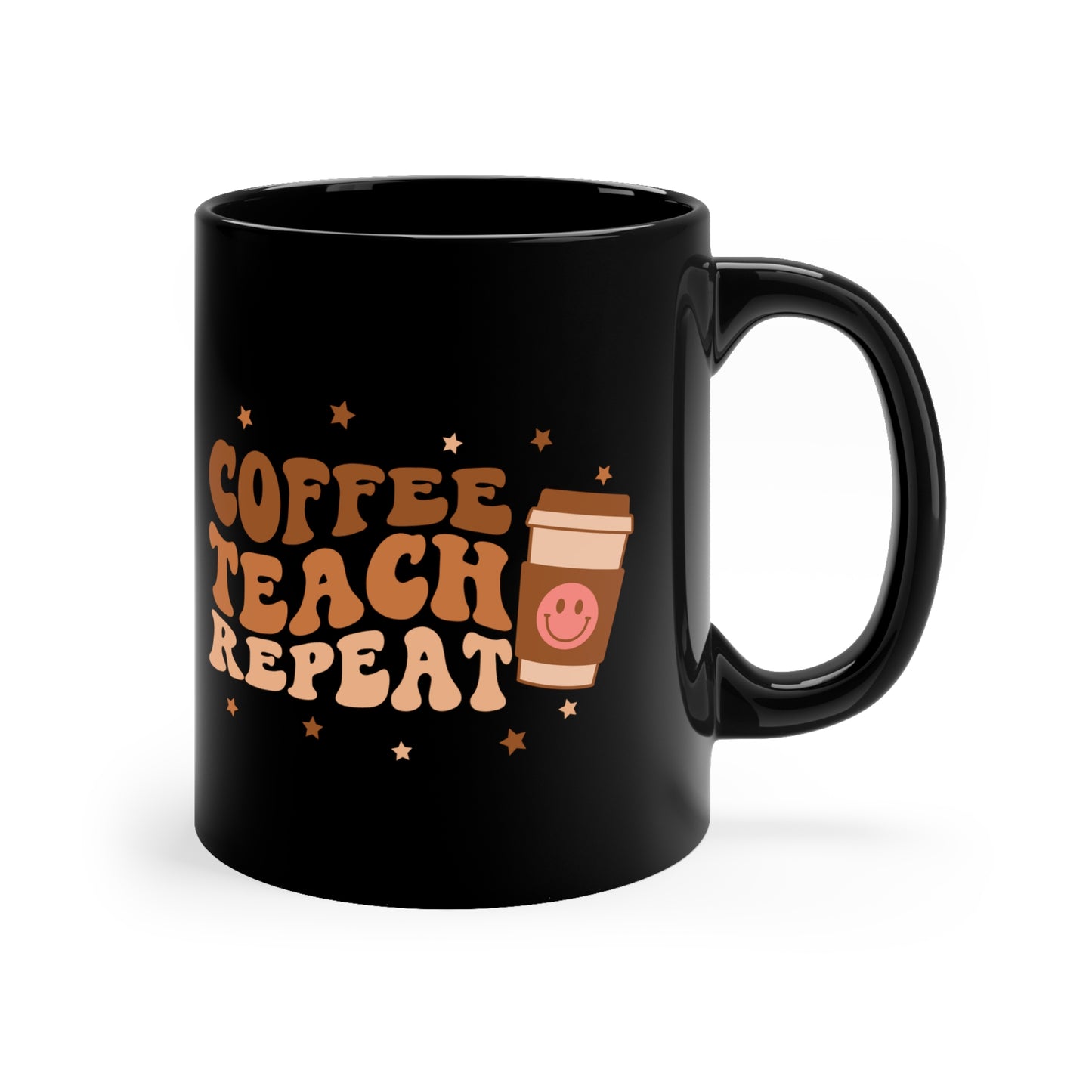 Coffee Teach Repeat 11oz Black Mug