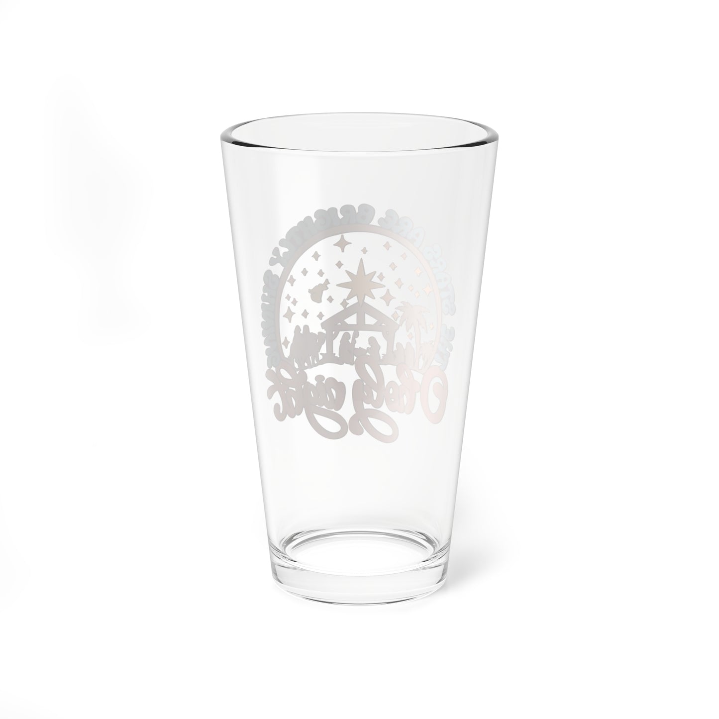 Oh Holy Night The Stars are Brightly Shining Mixing Glass, 16oz