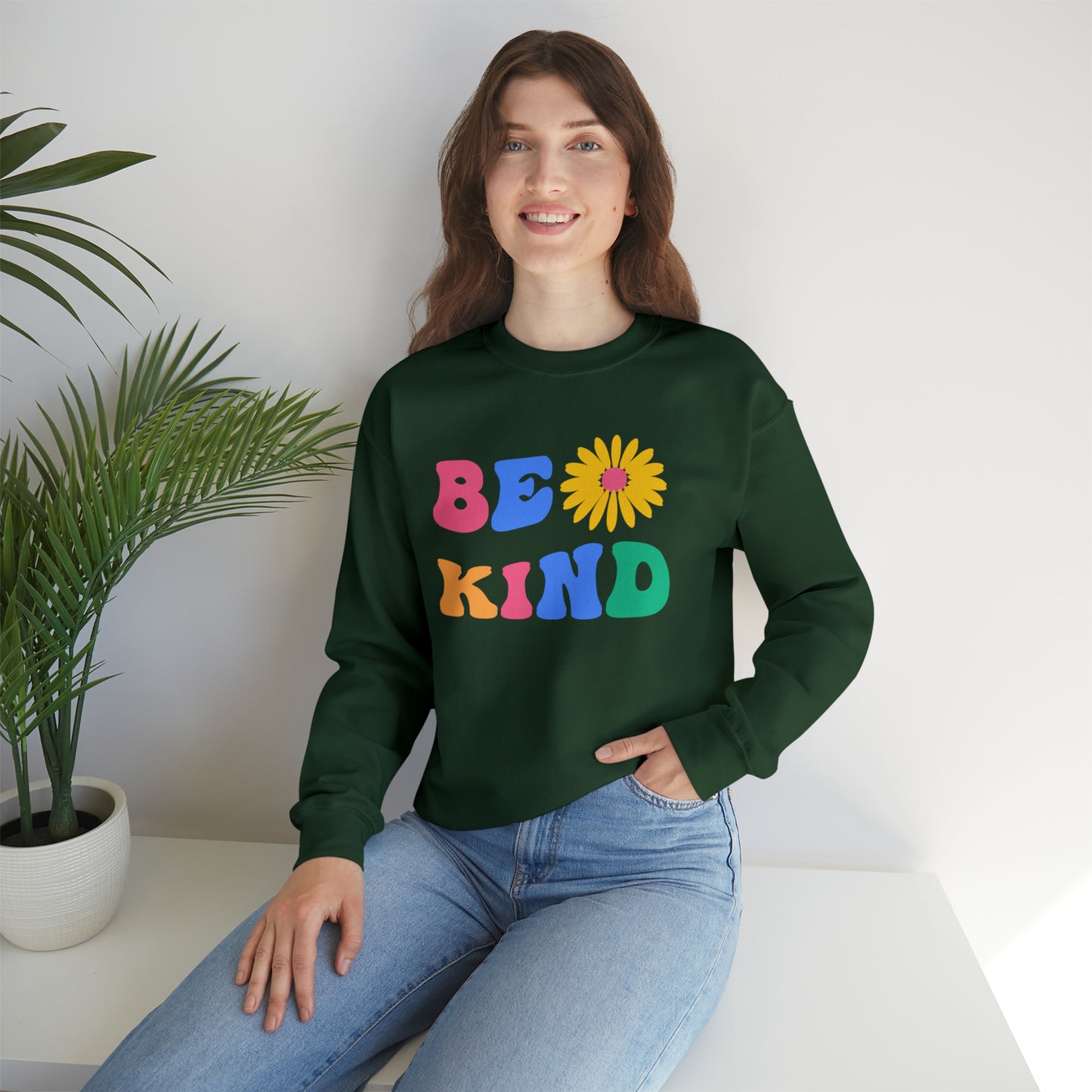 Be Kind Retro Warm Colored Unisex Heavy Blend™ Crewneck Sweatshirt