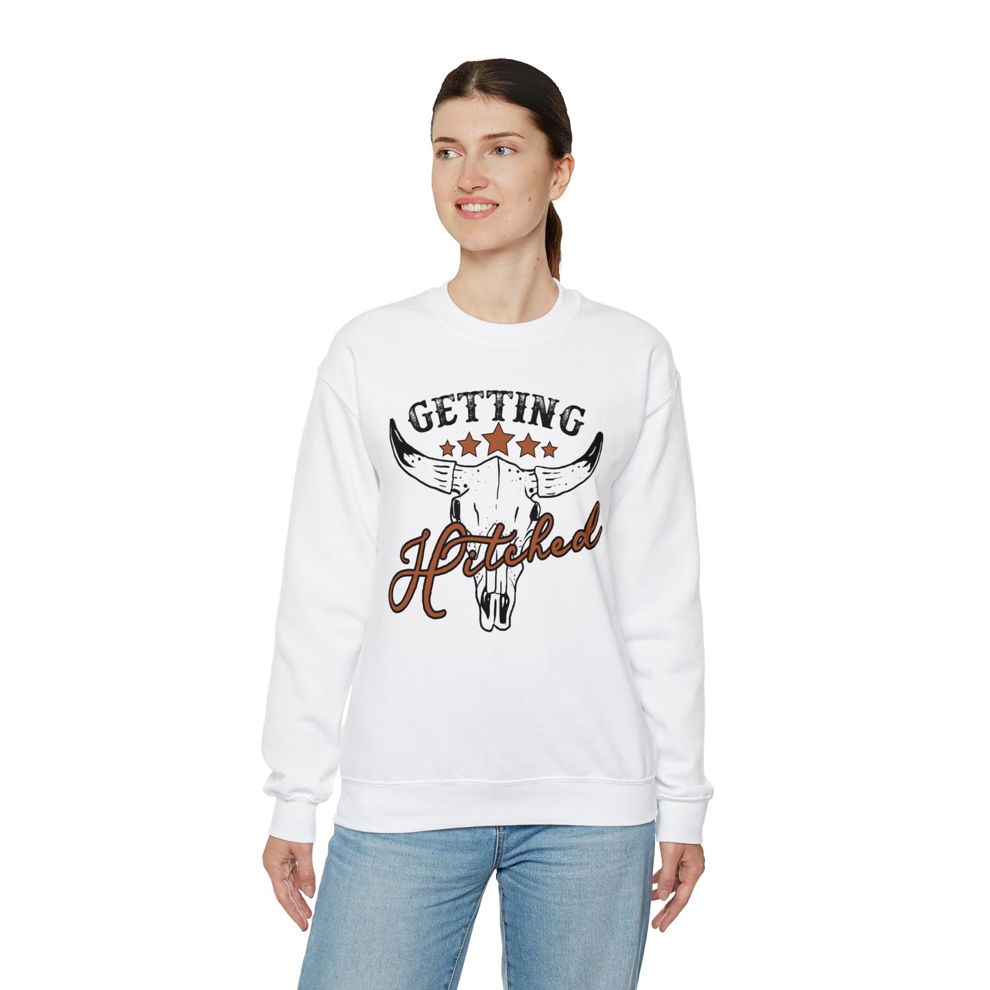 Vintage Getting Hitched Bride Unisex Heavy Blend™ Crewneck Sweatshirt