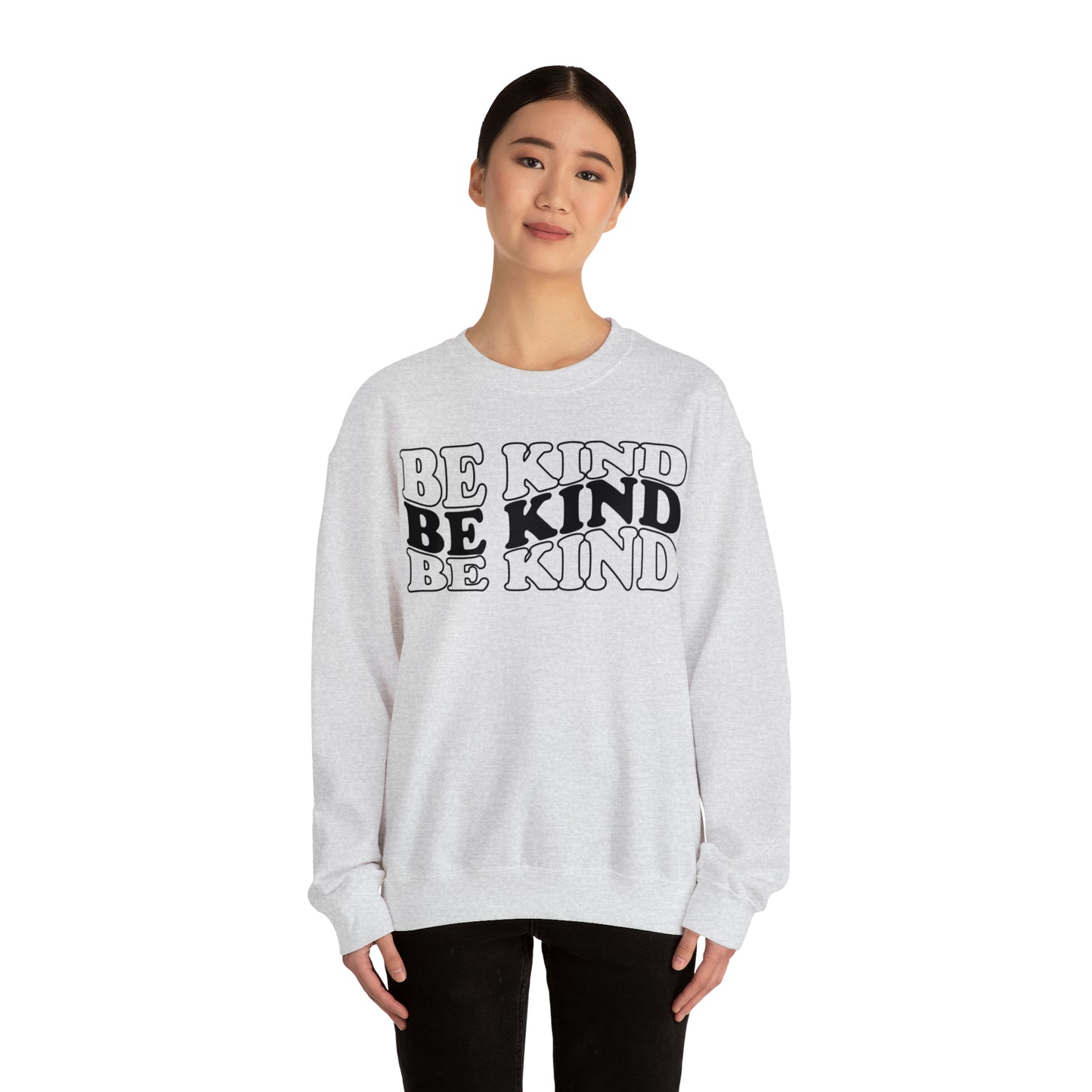 Be Kind Black Logo Unisex Heavy Blend™ Crewneck Sweatshirt