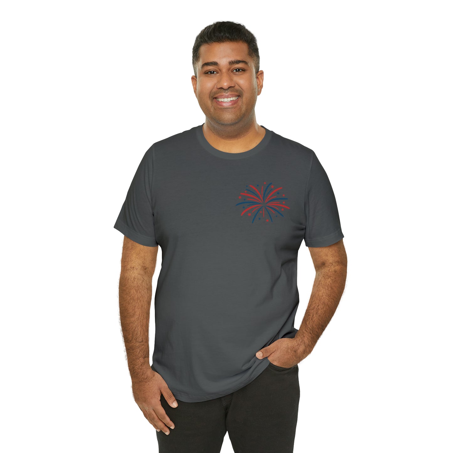 "Land of the Free Because of the Brave" Unisex Jersey Short Sleeve Tee (Front and Back Design)