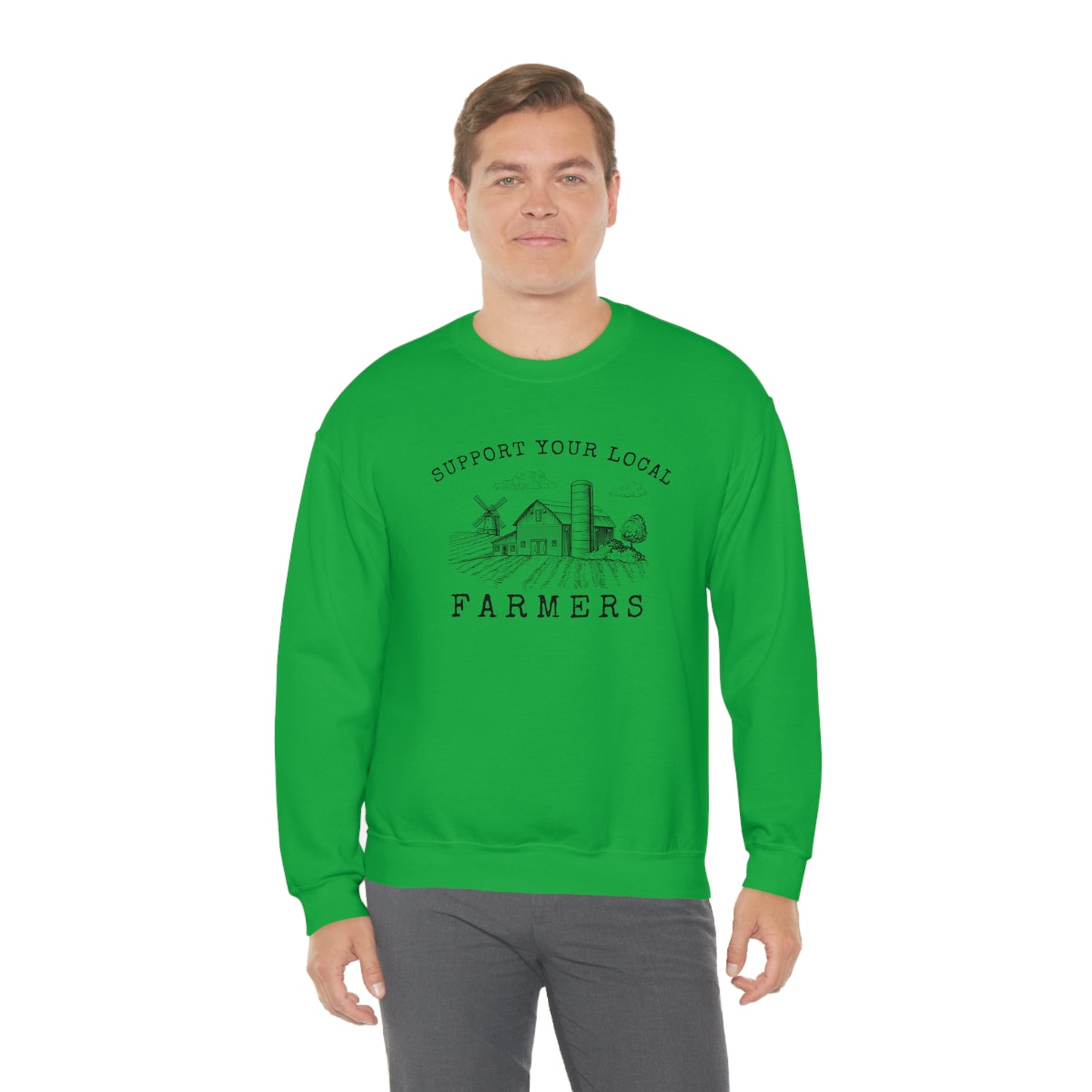 "Support Your Local Farmers - Wide Scene" - Unisex Heavy Blend™ Crewneck Sweatshirt