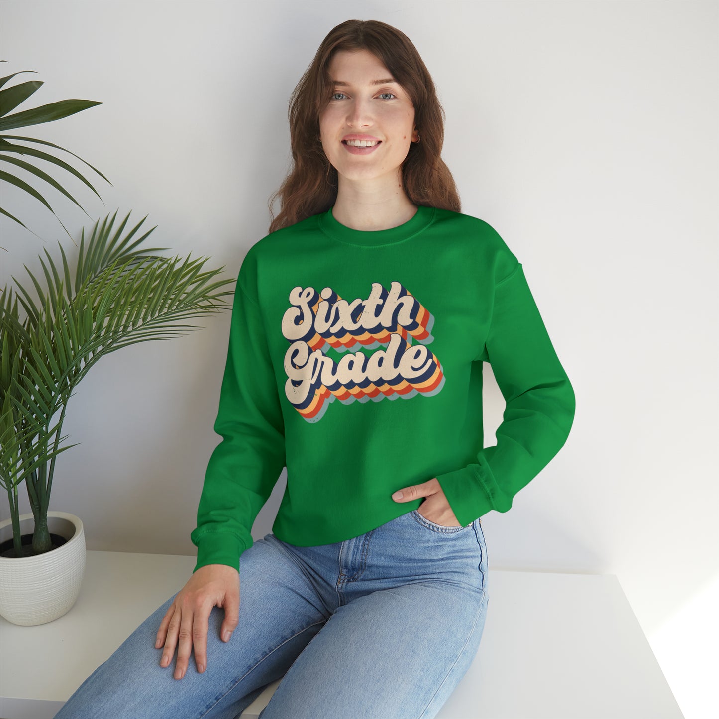 Retro Sixth Grade Unisex Heavy Blend™ Crewneck Sweatshirt