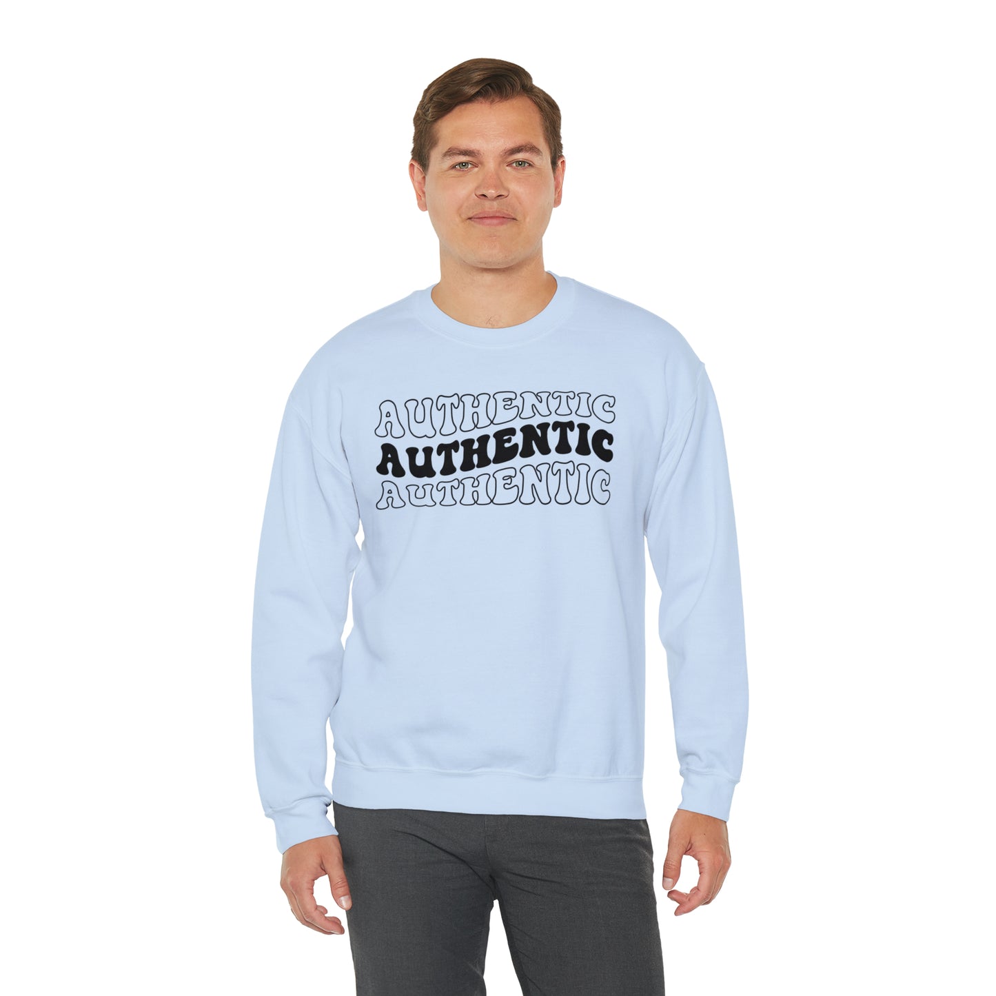"Authentic" Black Logo Unisex Heavy Blend™ Crewneck Sweatshirt
