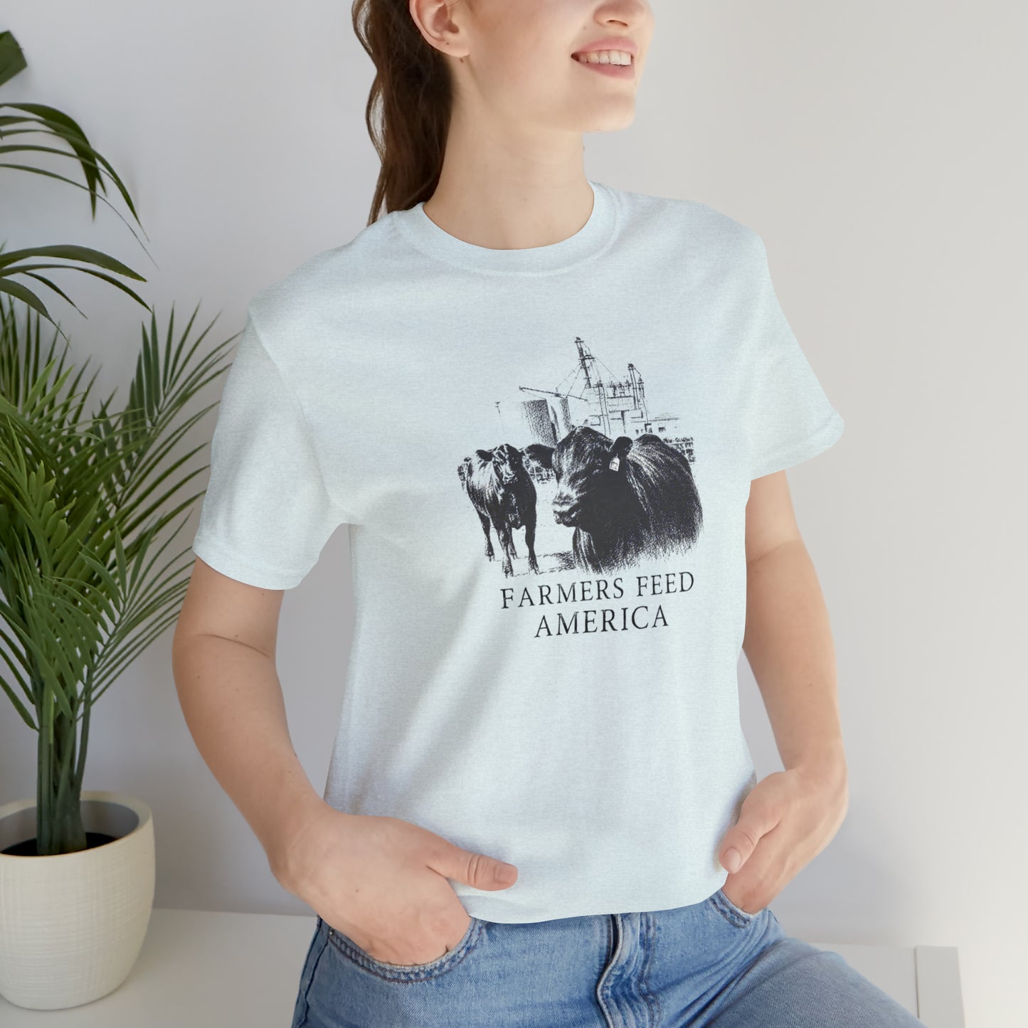 "Farmers Feed America" Unisex Jersey Short Sleeve Tee
