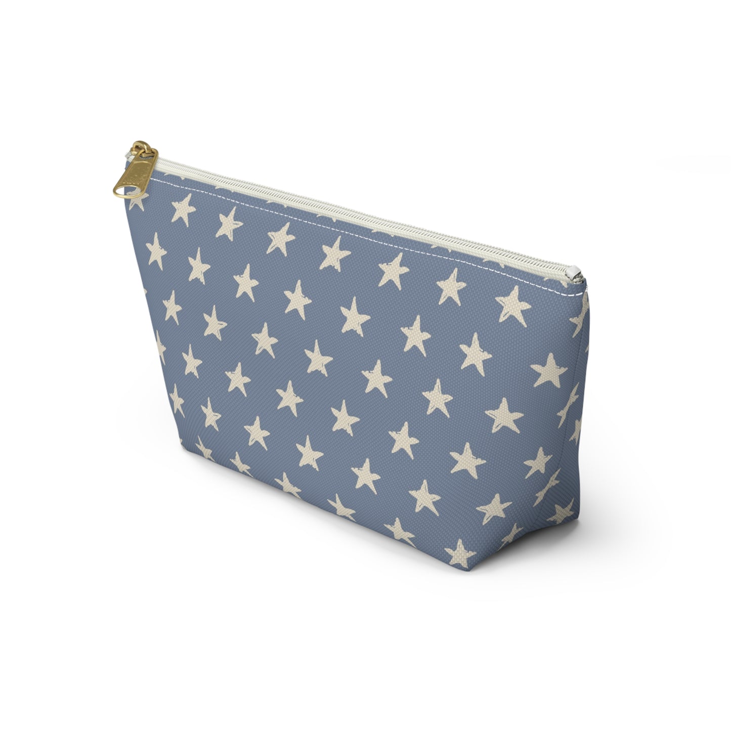 USA America 4th of July Distressed Stars Design Accessory Pouch w T-bottom